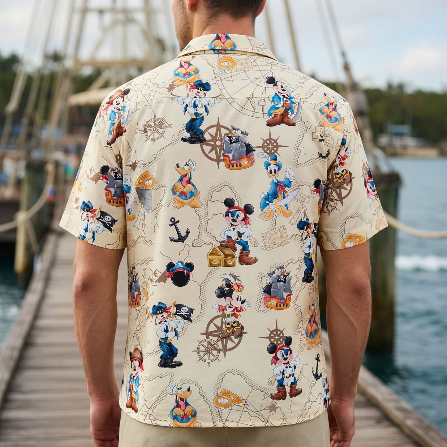 Pirates Hawaiian Shirt - Mouse Cartoon Beach Apparel - HW76BIQMJ