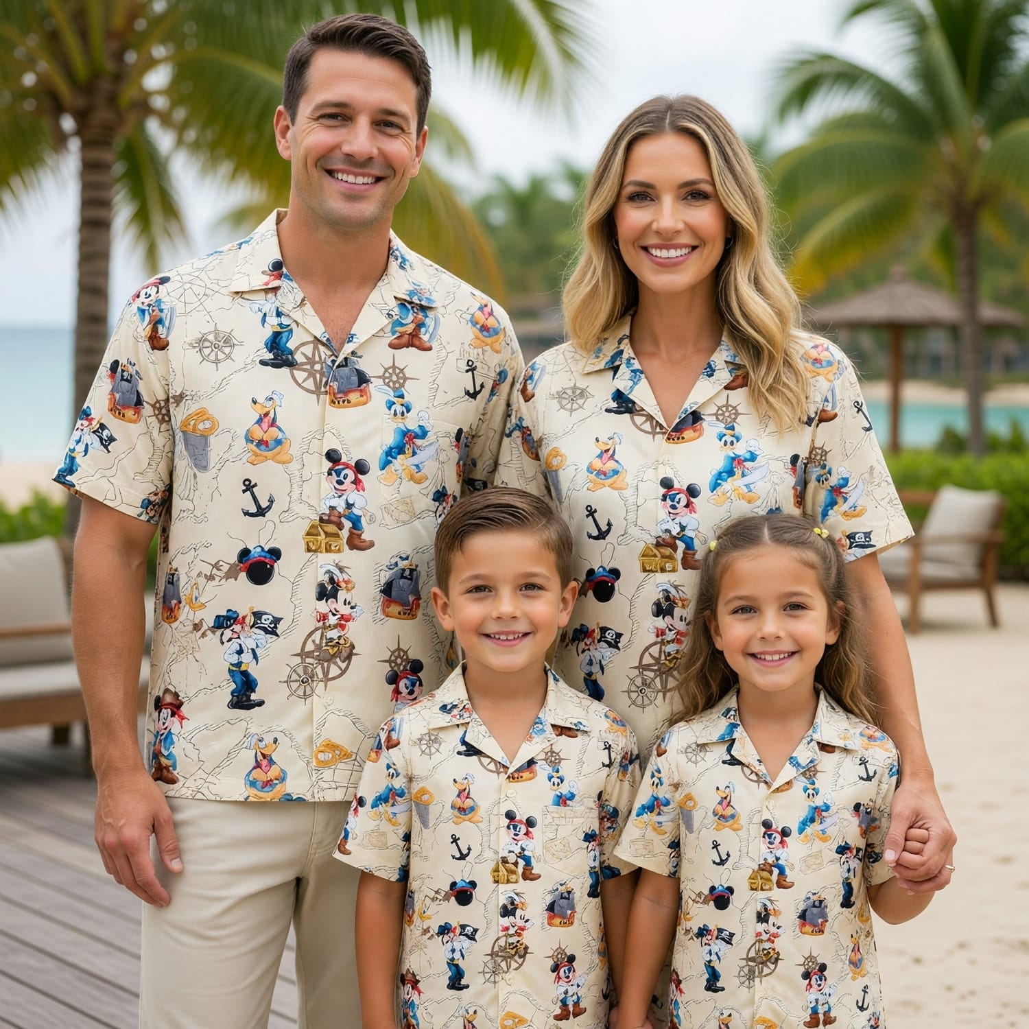 Pirates Hawaiian Shirt - Mouse Cartoon Beach Apparel - HW76BIQMJ