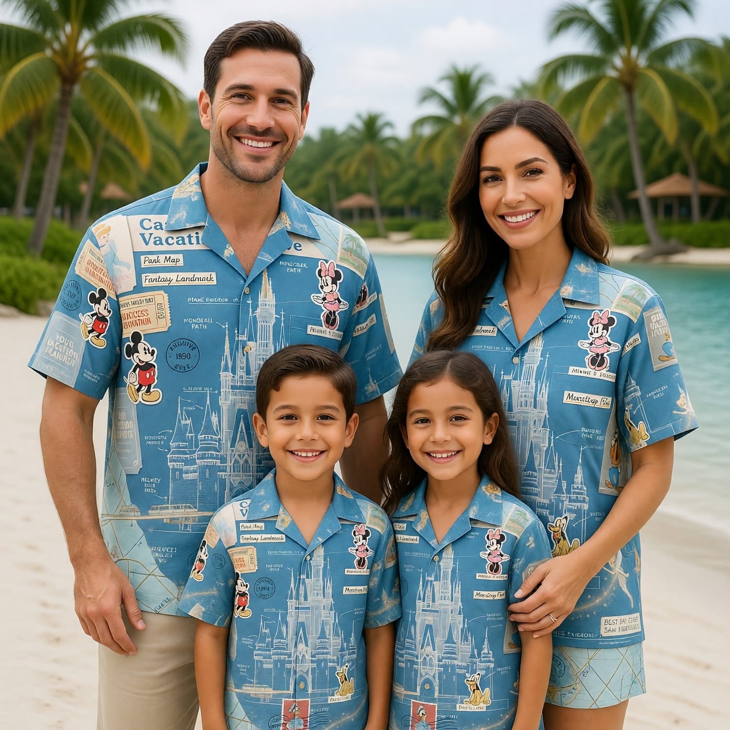 Castle Park Hawaiian Shirt - Vintage Blueprint Archive - HW7K9CHPG