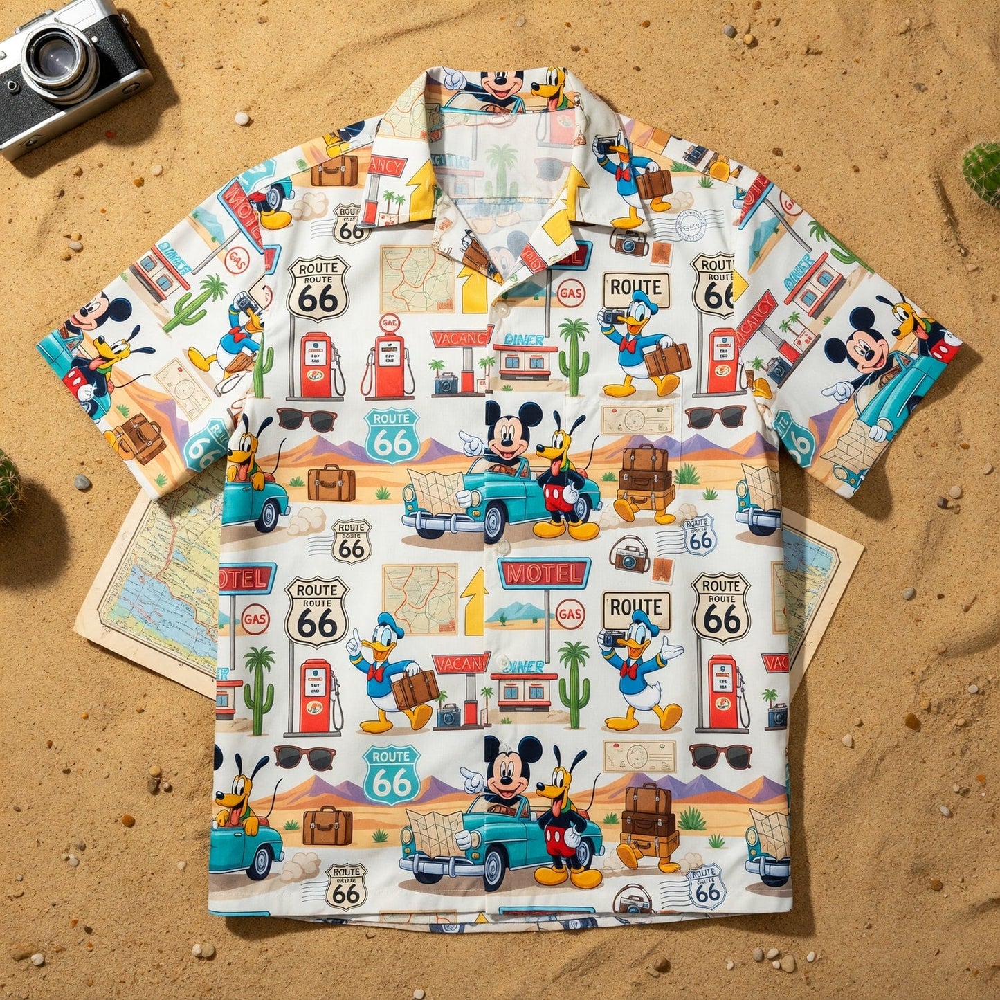 Mouse Route 66 Hawaiian Shirt - Vintage Road Trip Apparel - HW9CSO2RB