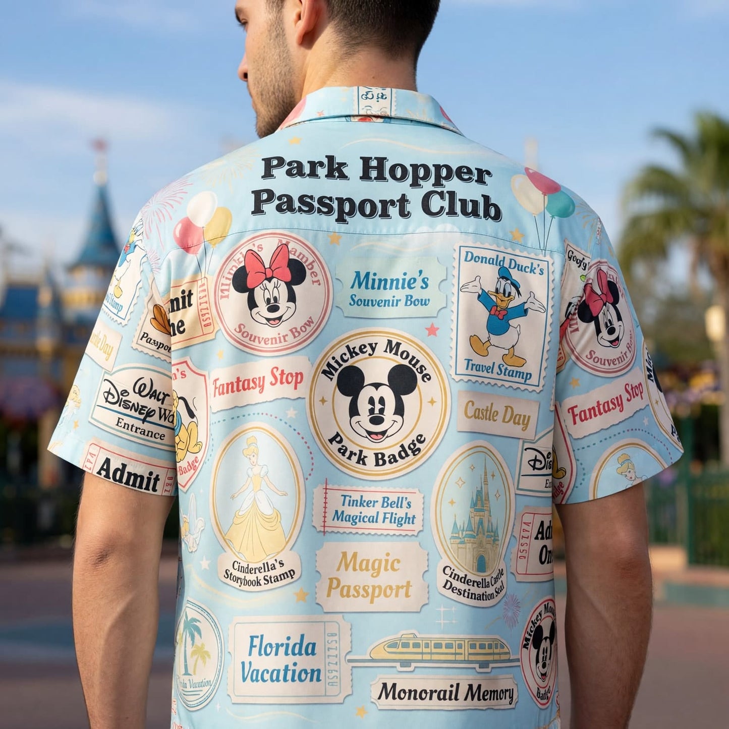 Theme Park Hopper Hawaiian Shirt - Vintage Passport Club - HWAST2JOA