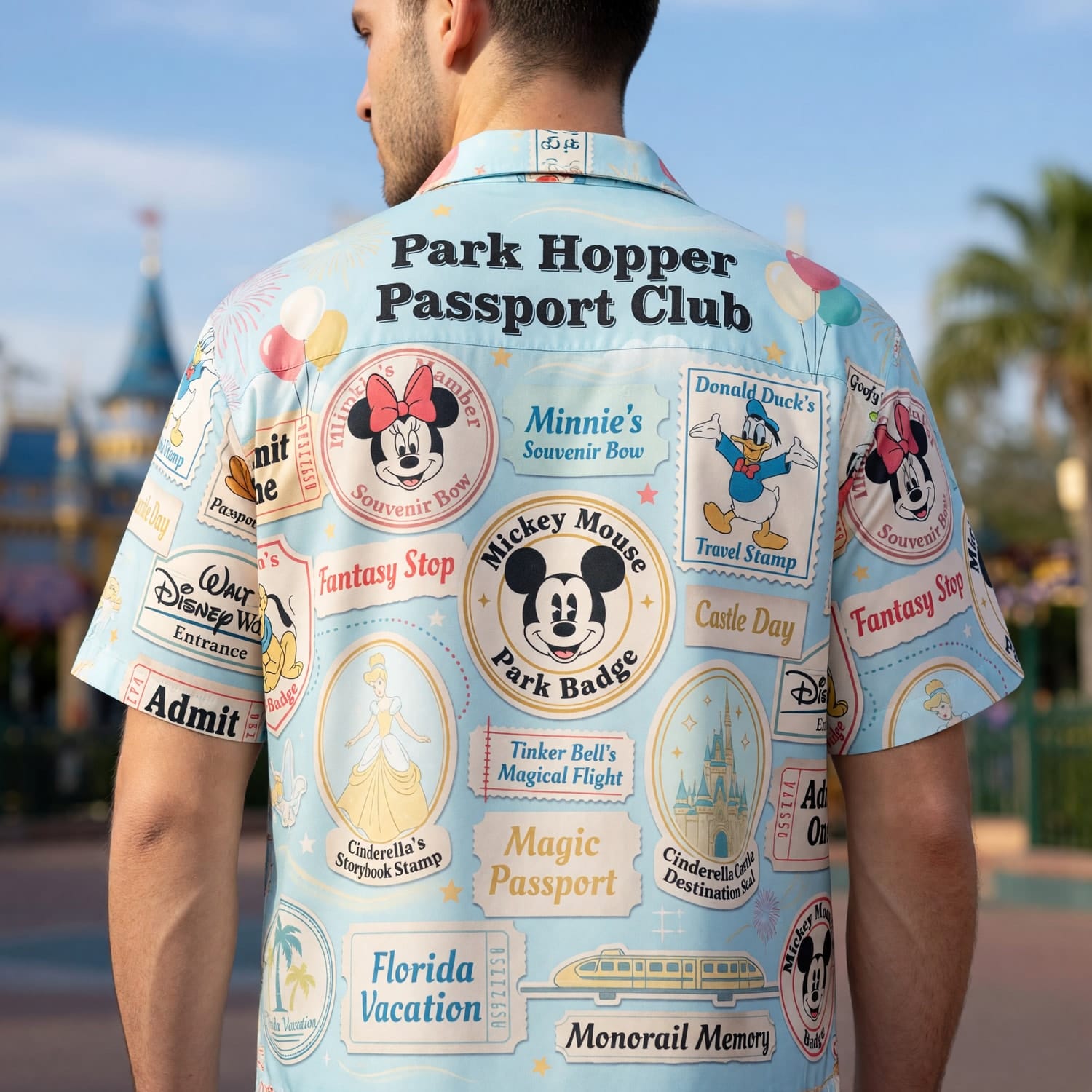 Theme Park Hopper Hawaiian Shirt - Vintage Passport Club - HWAST2JOA
