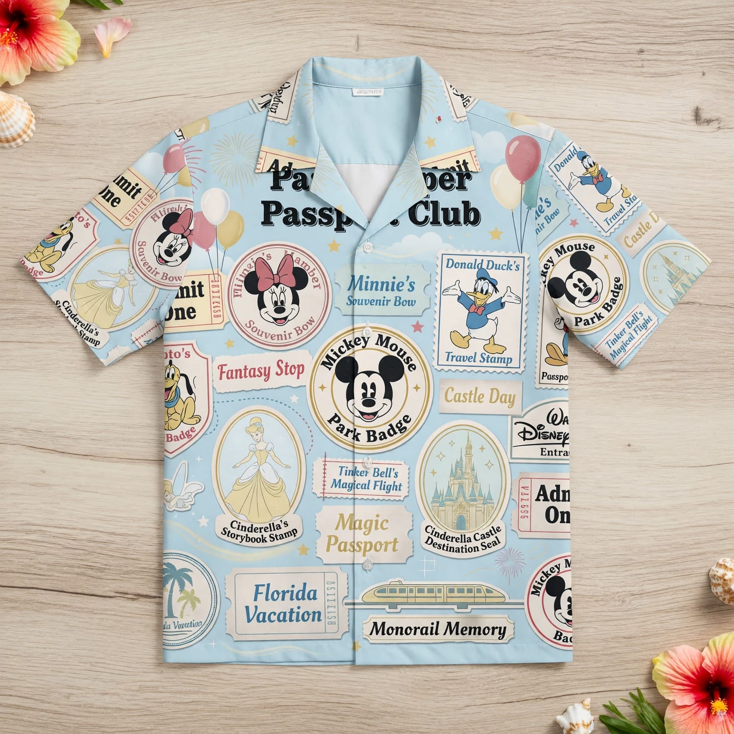 Theme Park Hopper Hawaiian Shirt - Vintage Passport Club - HWAST2JOA