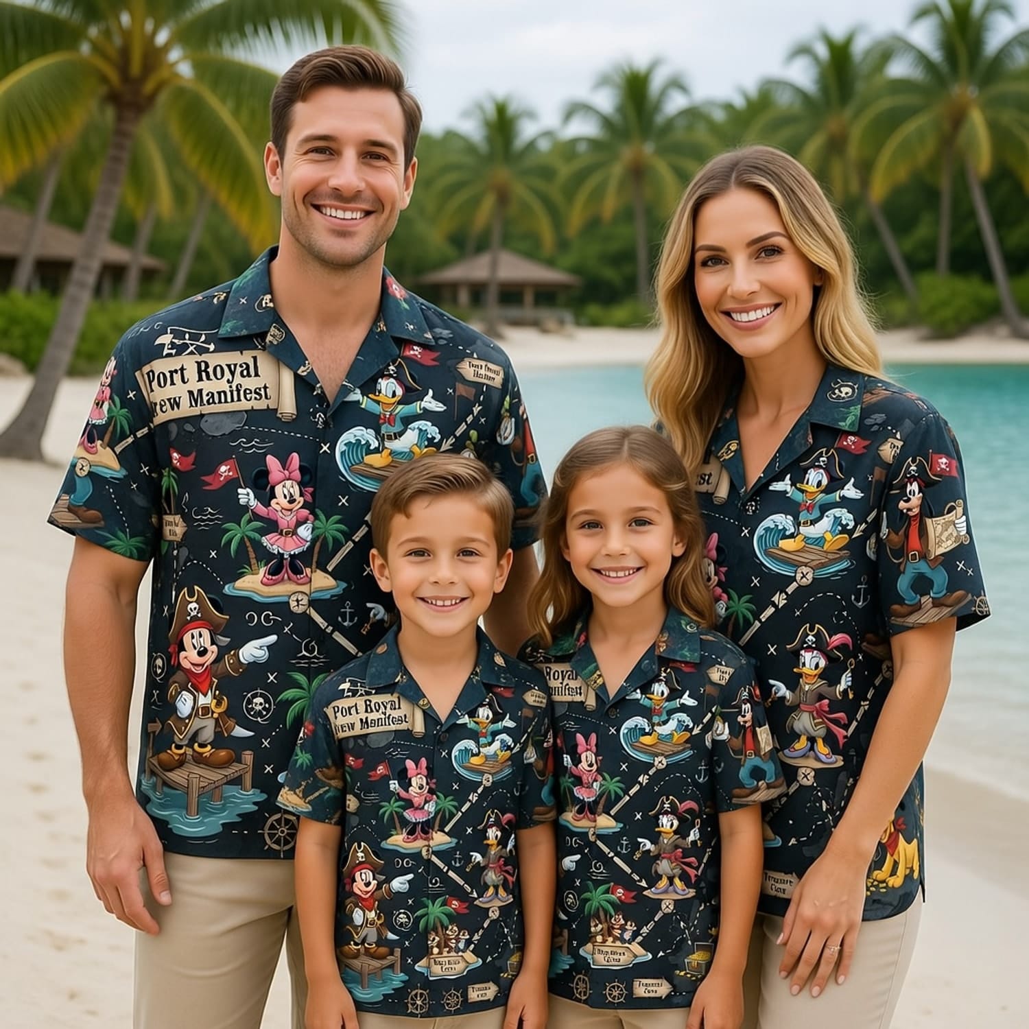 Pirates Hawaiian Shirt - Mouse Treasure Map Crew - HWBT59QR9