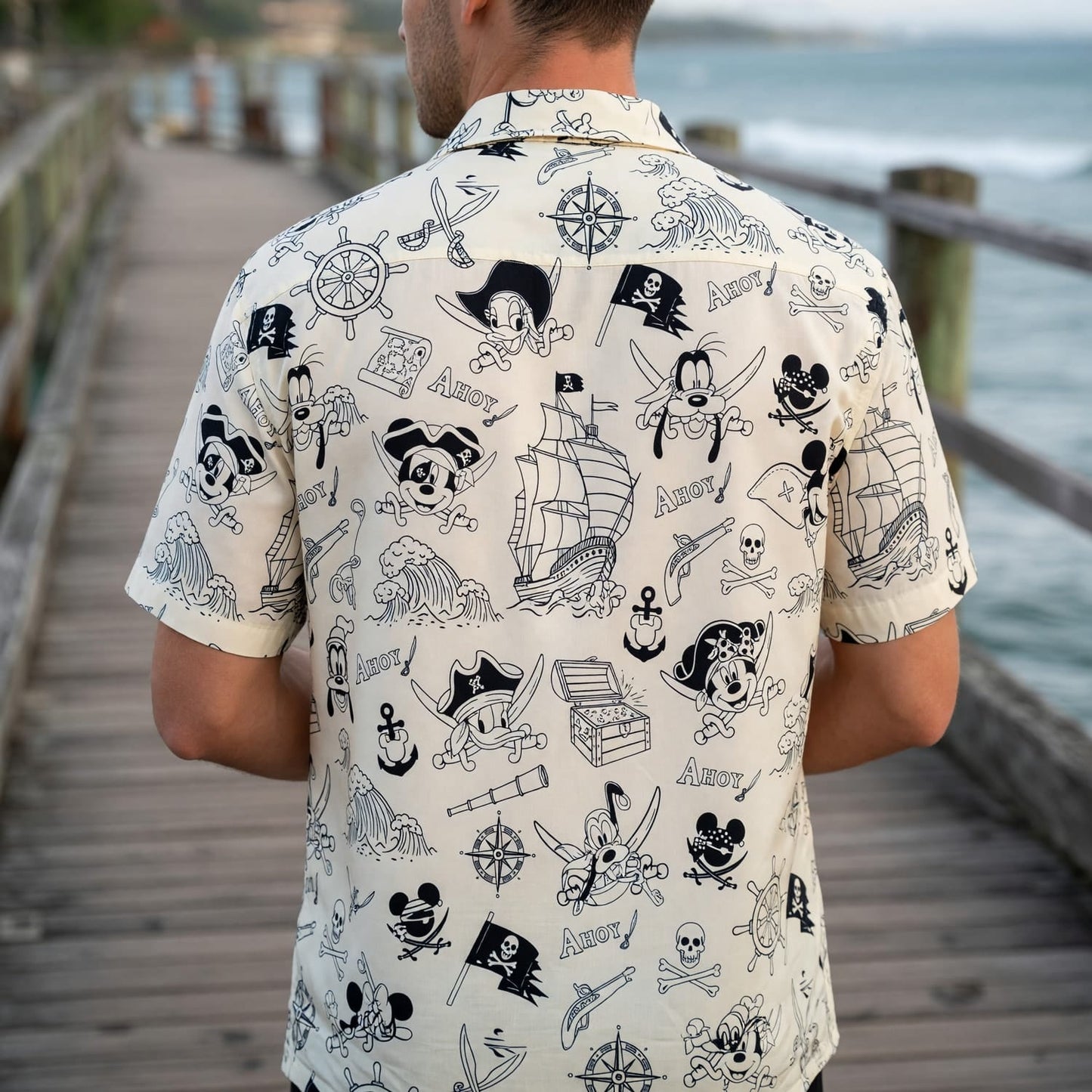 Pirate Mouse Hawaiian Shirt - Ahoy Cartoon Beach Apparel - HWCZTJZGF