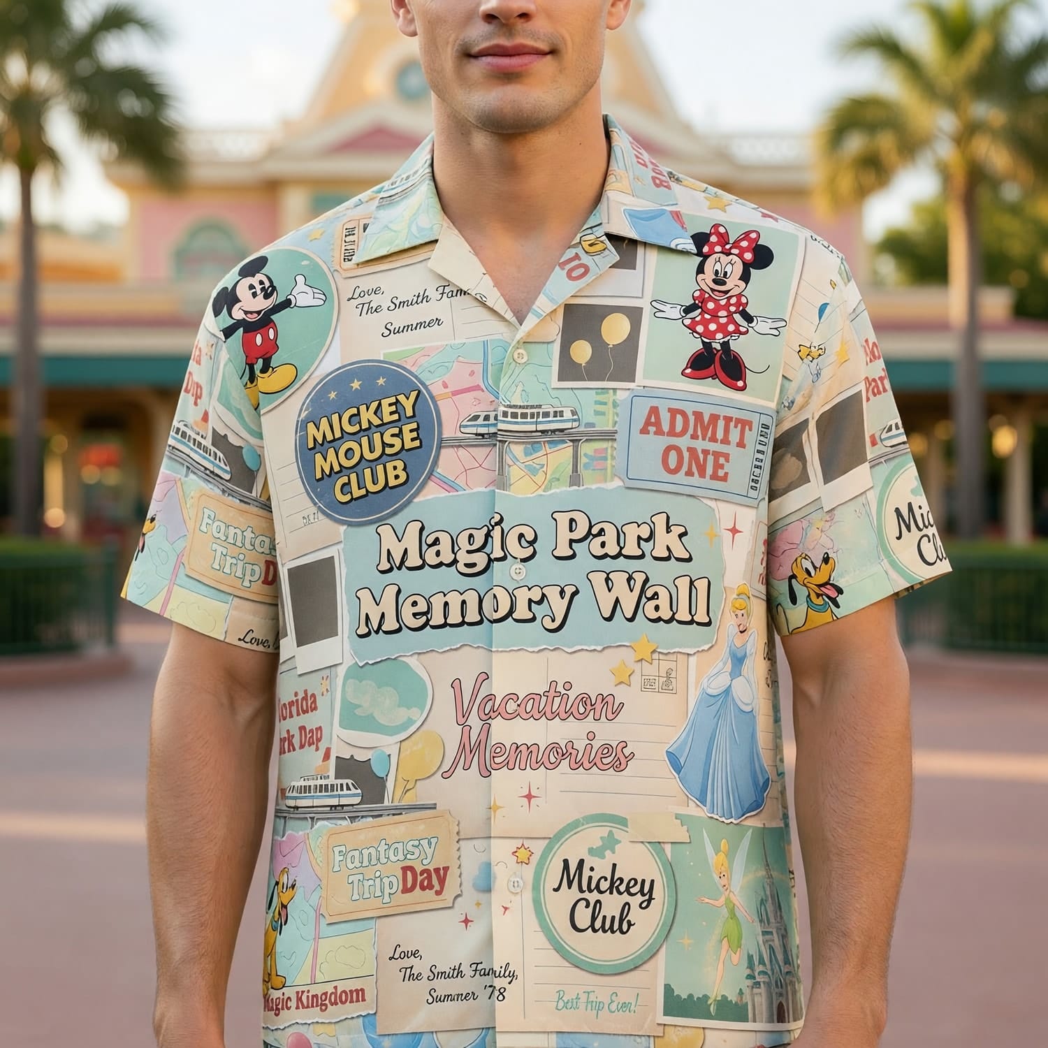 Theme Park Vacation Hawaiian Shirt - Castle Park Memory Collage - HWDZWCKOY