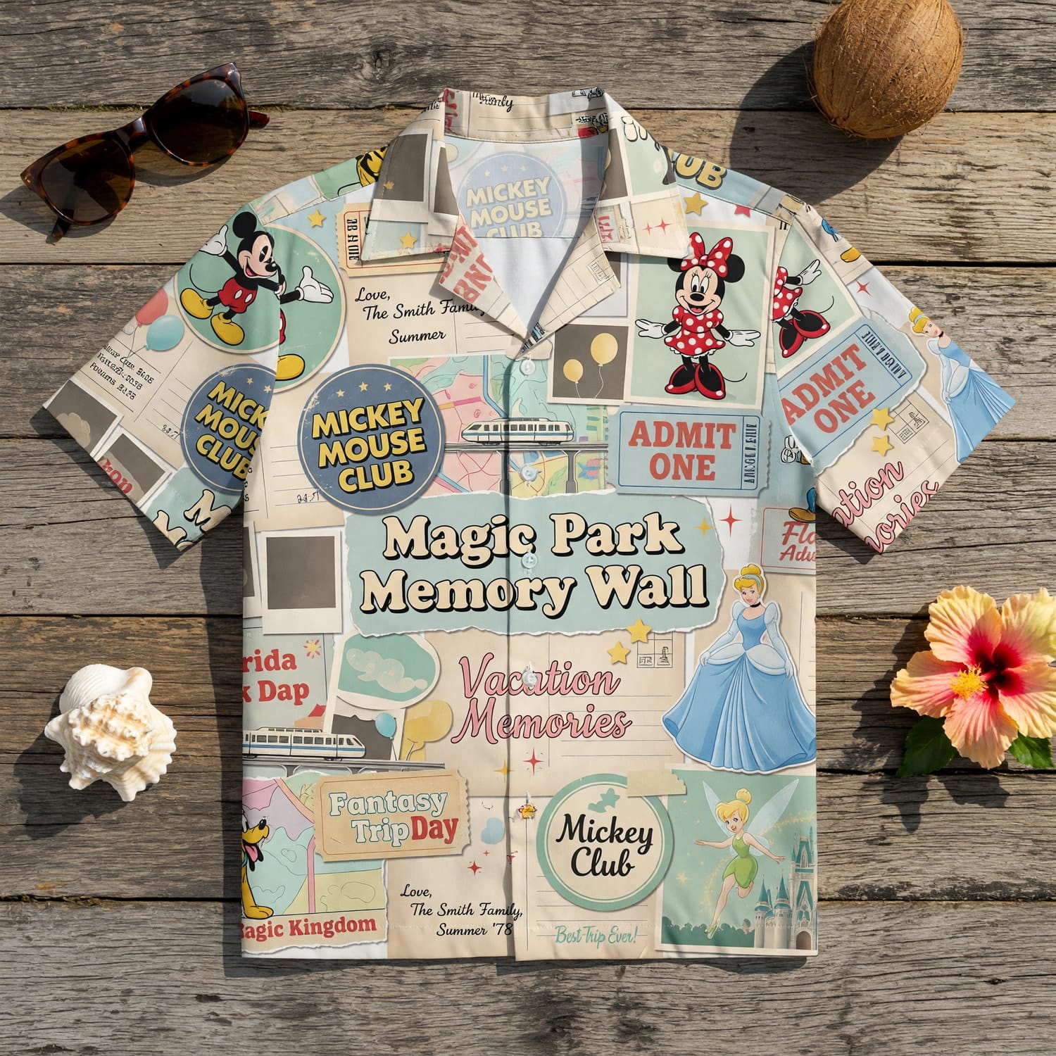 Theme Park Vacation Hawaiian Shirt - Castle Park Memory Collage - HWDZWCKOY