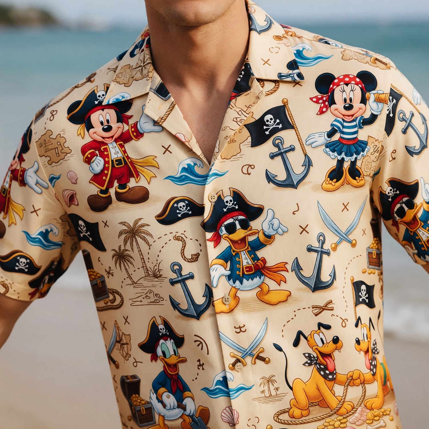 Pirate Mouse Hawaiian Shirt - Cartoon Tropical Apparel - HWF5YHLEA