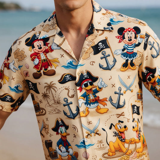 Pirate Mouse Hawaiian Shirt - Cartoon Tropical Apparel - HWF5YHLEA