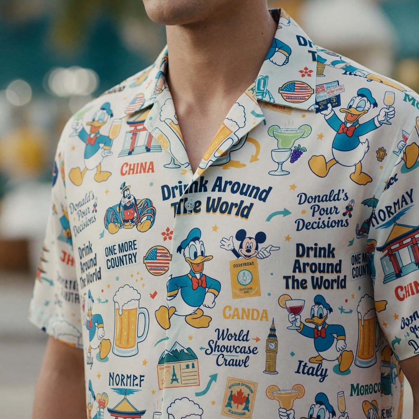 World Park Drink Around The World Hawaiian Shirt - Duck - HWGGSNVEZ