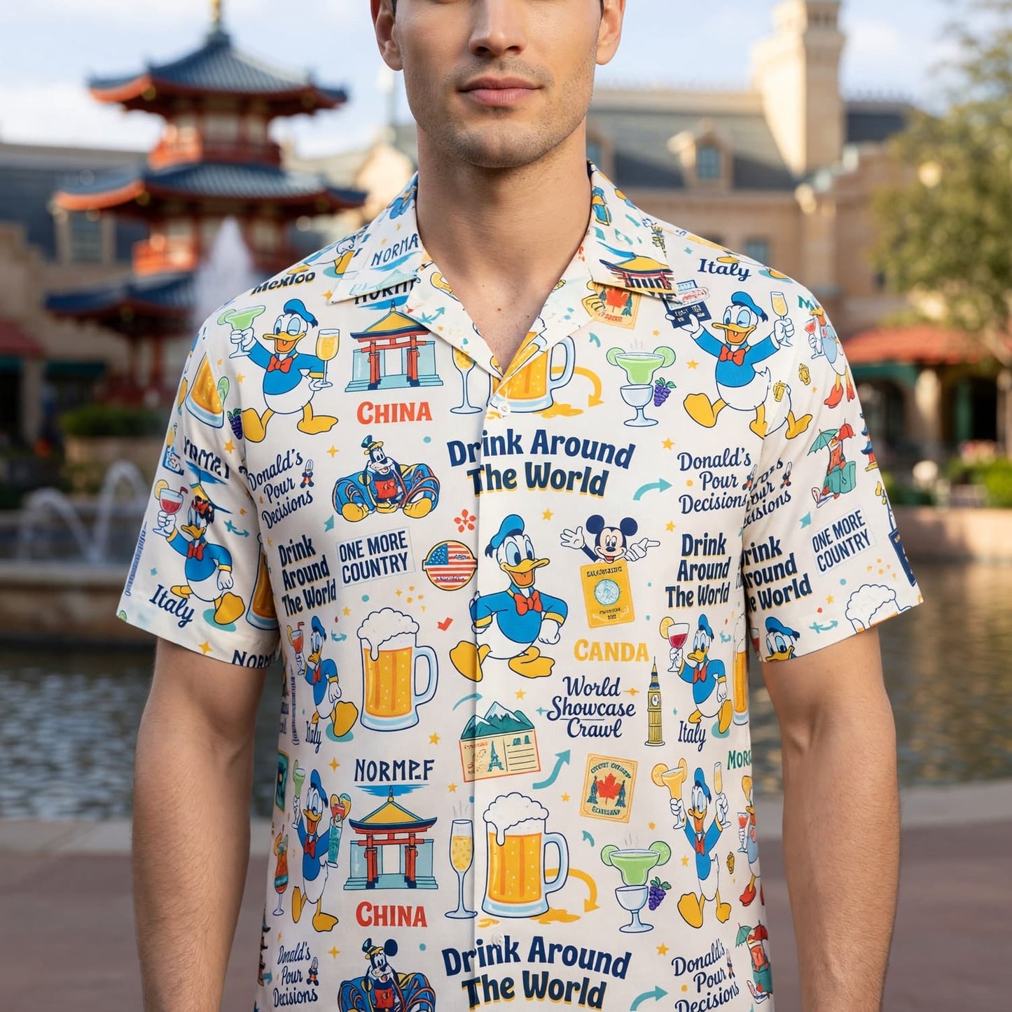World Park Drink Around The World Hawaiian Shirt - Duck - HWGGSNVEZ