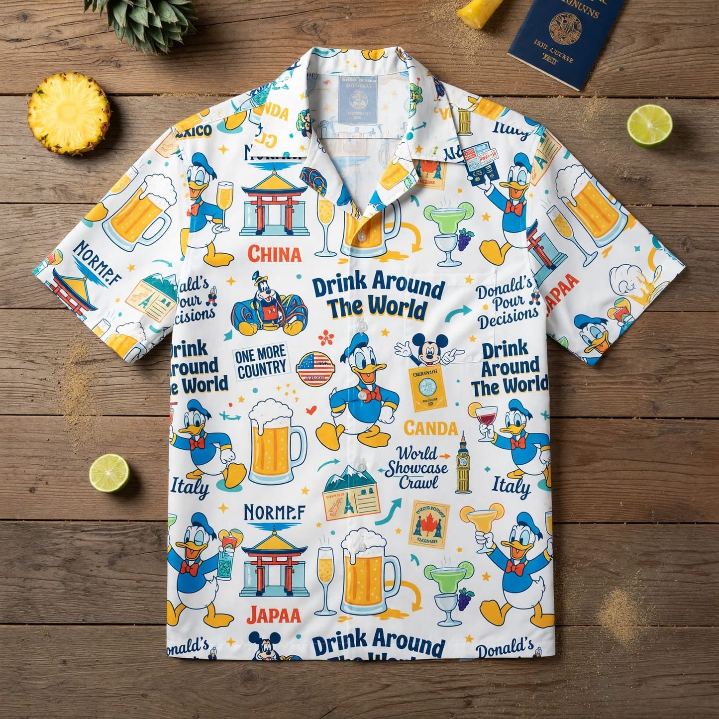 World Park Drink Around The World Hawaiian Shirt - Duck - HWGGSNVEZ