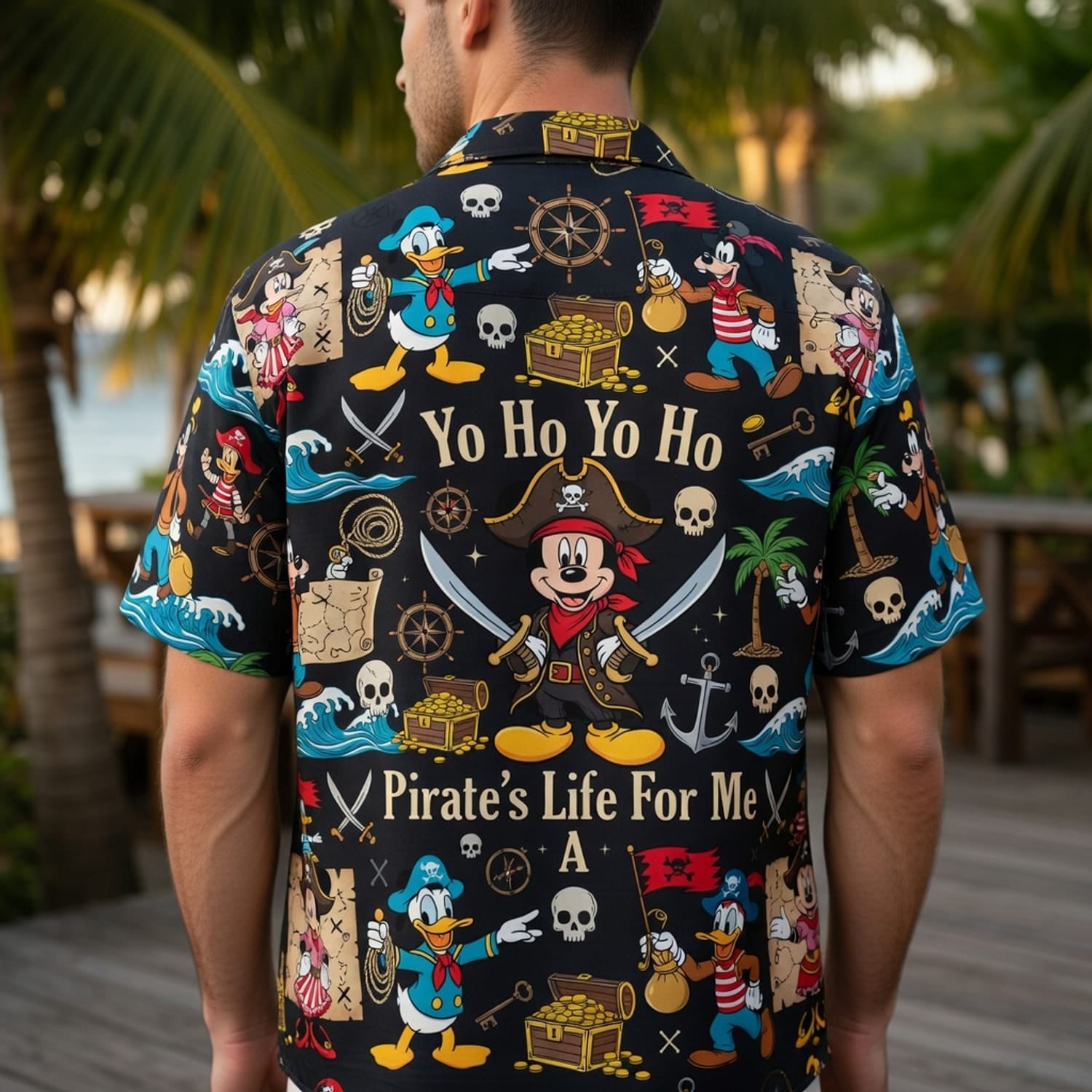 Mouse Pirate Hawaiian Shirt - Cartoon Pirate Pattern - HWGO1Z0G6