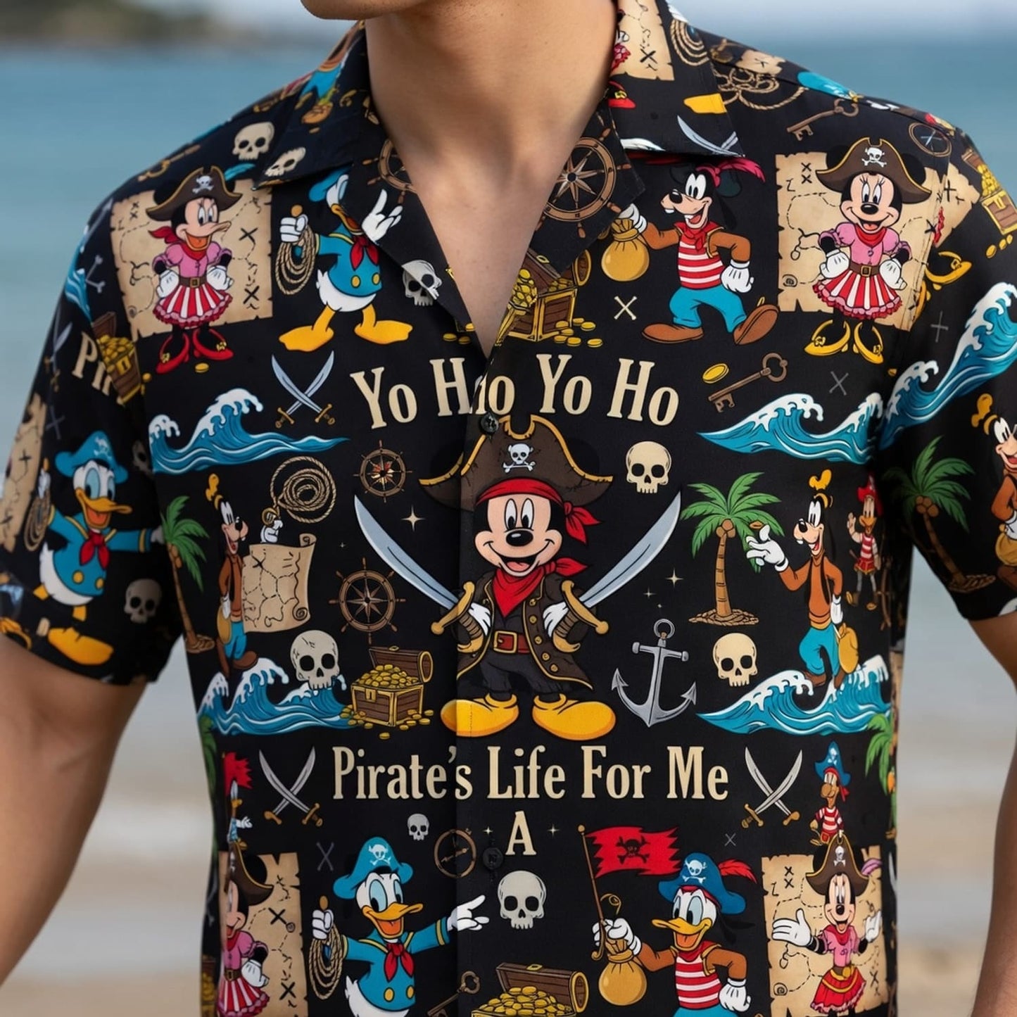 Mouse Pirate Hawaiian Shirt - Cartoon Pirate Pattern - HWGO1Z0G6