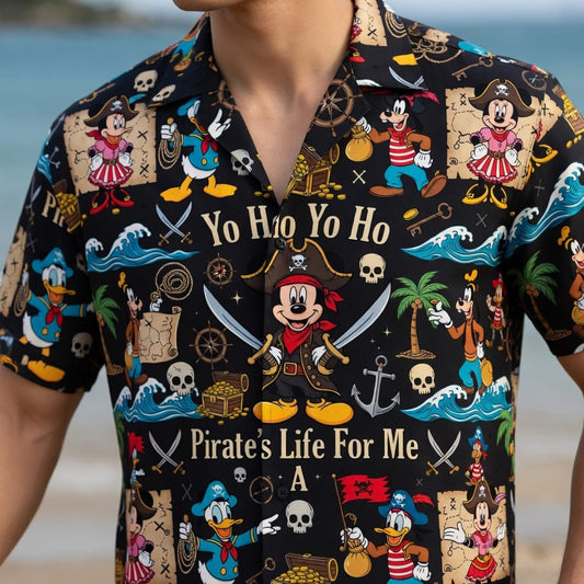 Mouse Pirate Hawaiian Shirt - Cartoon Pirate Pattern - HWGO1Z0G6