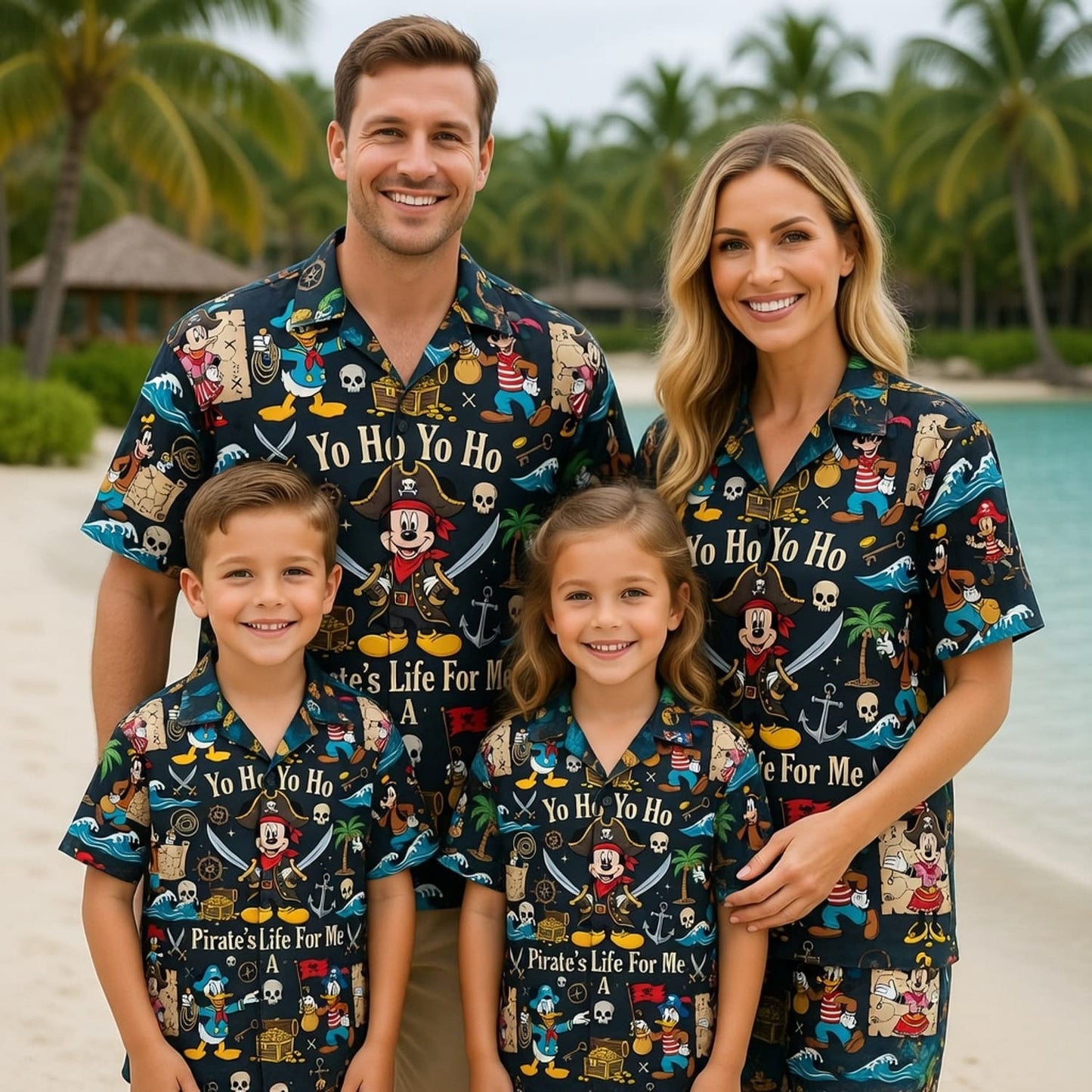 Mouse Pirate Hawaiian Shirt - Cartoon Pirate Pattern - HWGO1Z0G6