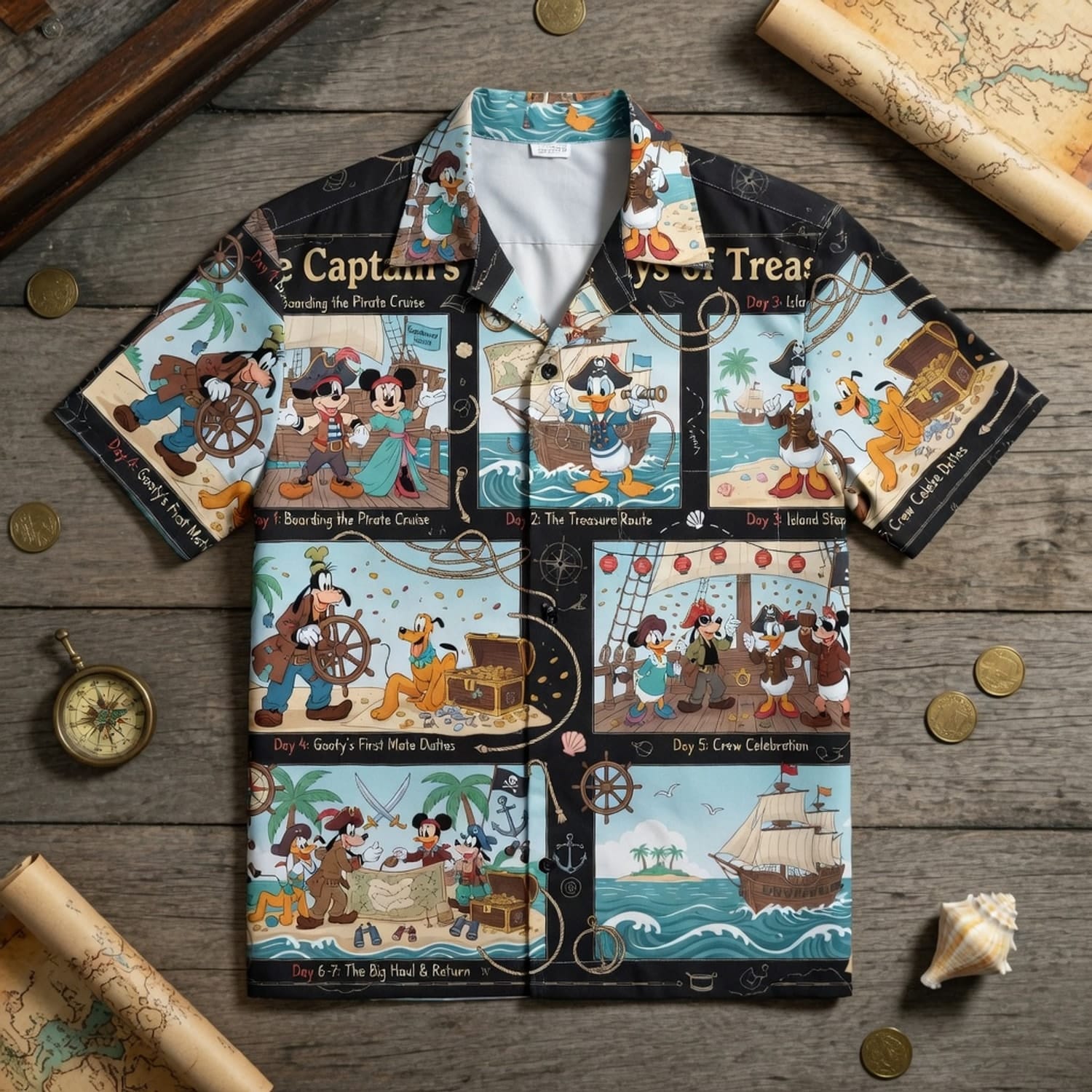 Pirate Cruise Hawaiian Shirt - Mouse Treasure Adventure - HWH4KIT1P