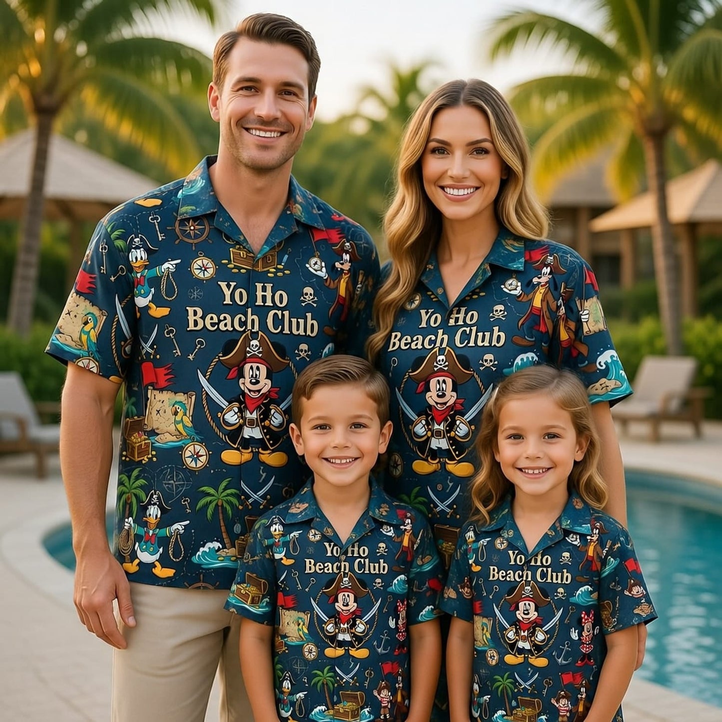 Yo Ho Beach Club Hawaiian Shirt - Mouse Pirate Tropical Apparel - HWHB7FR5I
