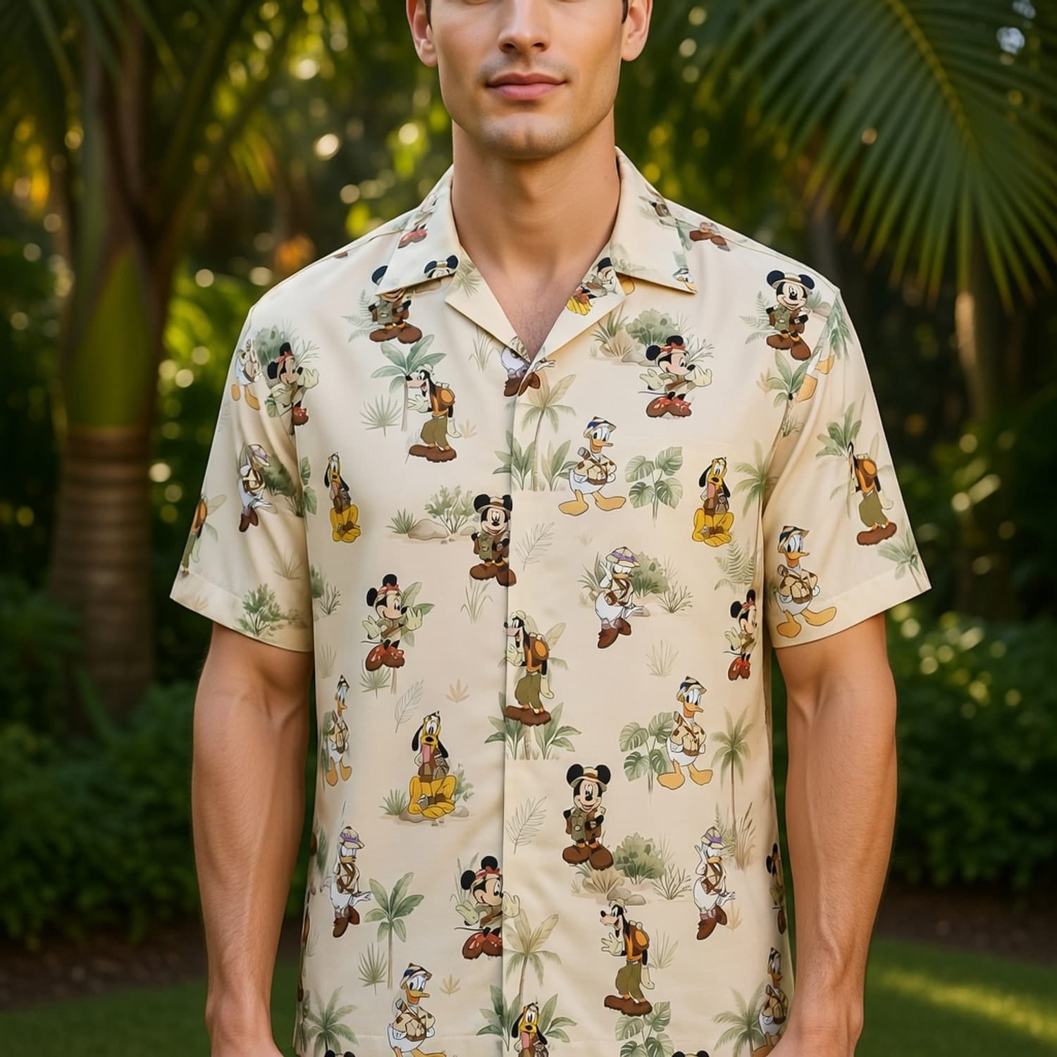 Safari Mouse Hawaiian Shirt - Tropical Jungle Explorer Print - HWI7676UI