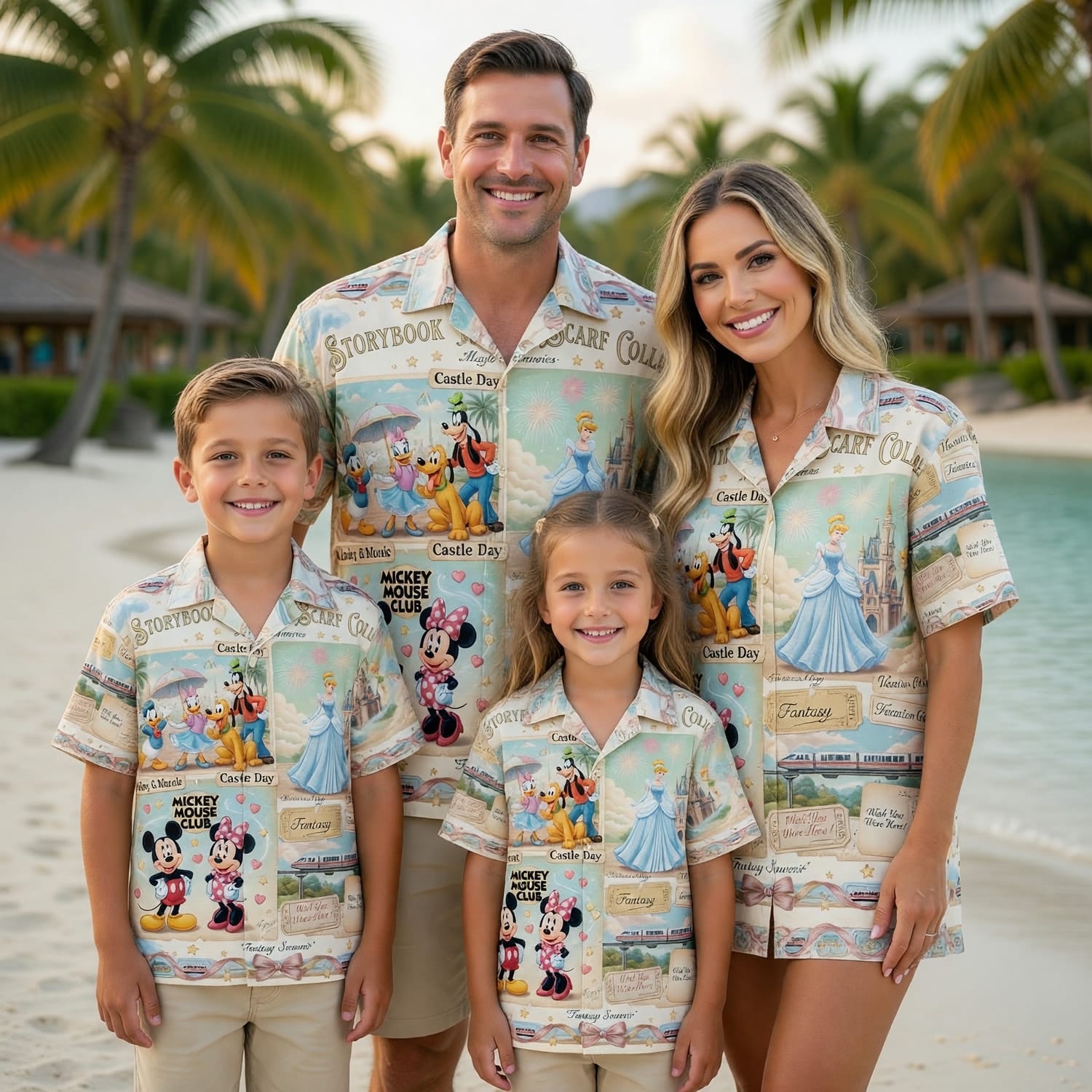 Theme Park Vacation Hawaiian Shirt - Mouse Castle Collage - HWIXODYYE
