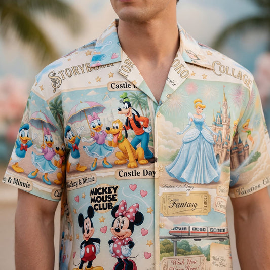 Theme Park Vacation Hawaiian Shirt - Mouse Castle Collage - HWIXODYYE