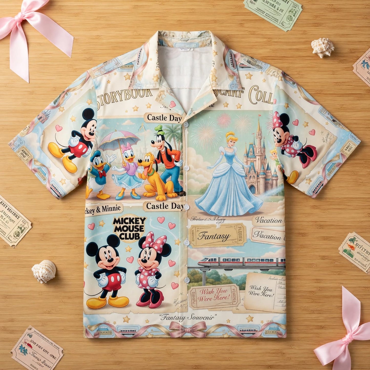 Theme Park Vacation Hawaiian Shirt - Mouse Castle Collage - HWIXODYYE