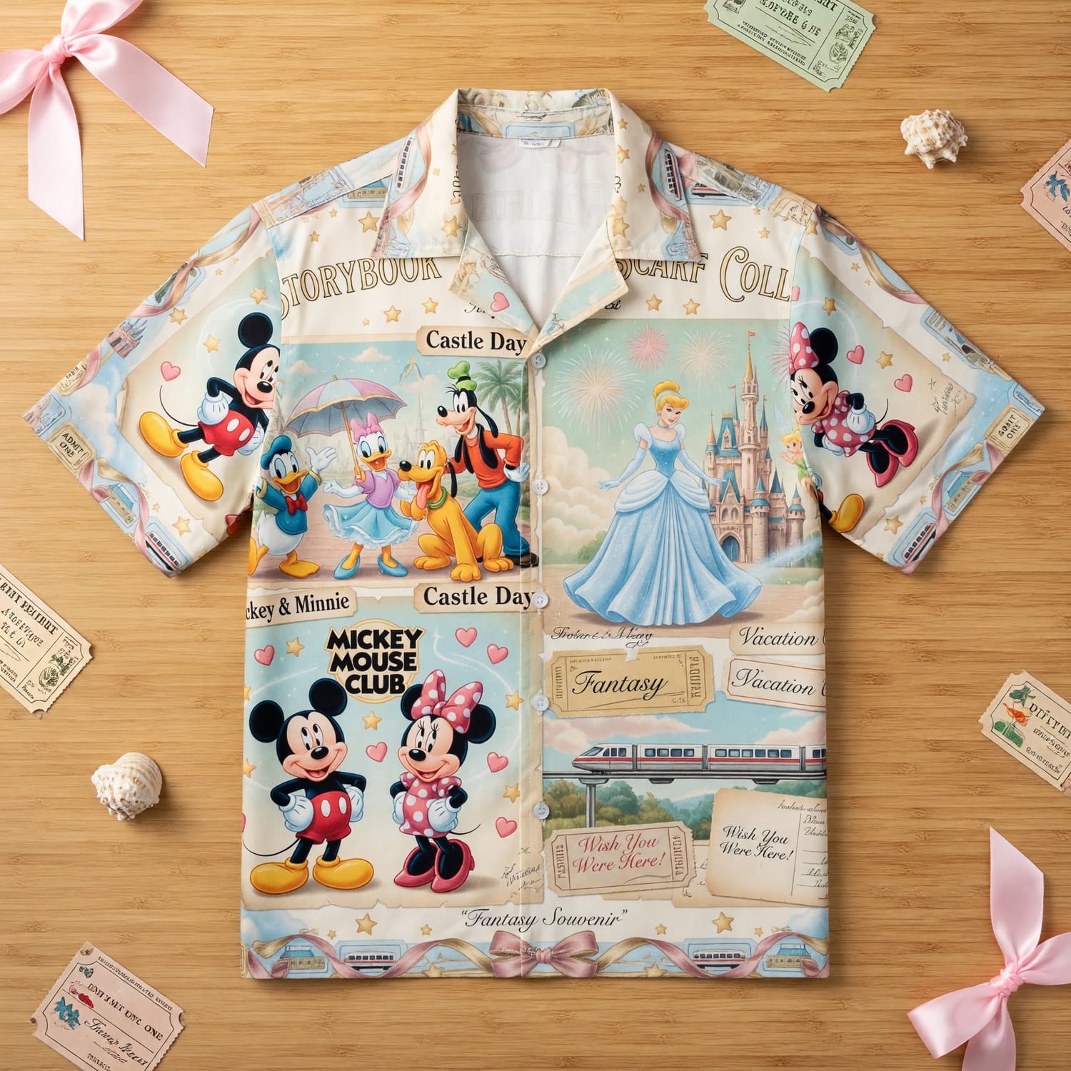 Theme Park Vacation Hawaiian Shirt - Mouse Castle Collage - HWIXODYYE