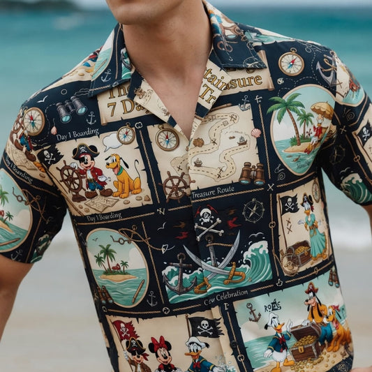 Pirate Crew Hawaiian Shirt - Mouse Treasure Adventure - HWK7C7H1W
