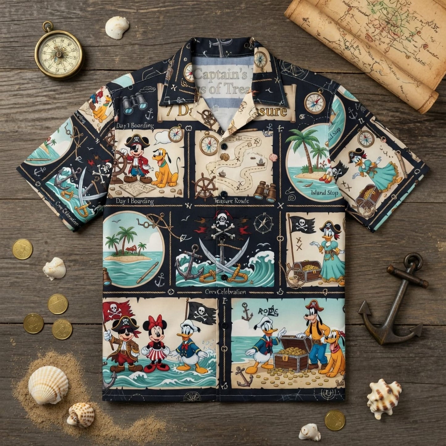 Pirate Crew Hawaiian Shirt - Mouse Treasure Adventure - HWK7C7H1W
