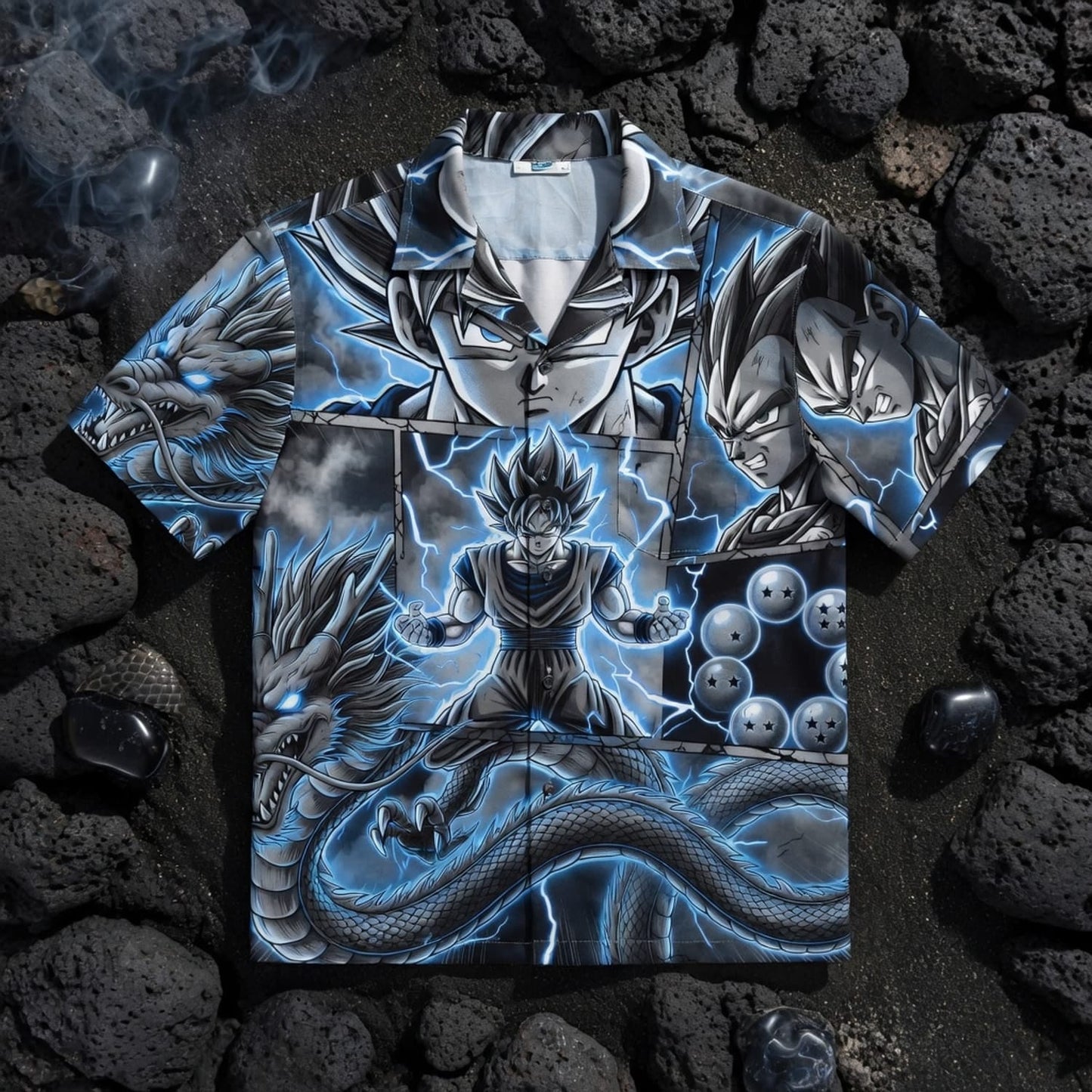 Anime Warrior Blue Lightning Premium Hawaiian Shirt - HWM1FZ40H