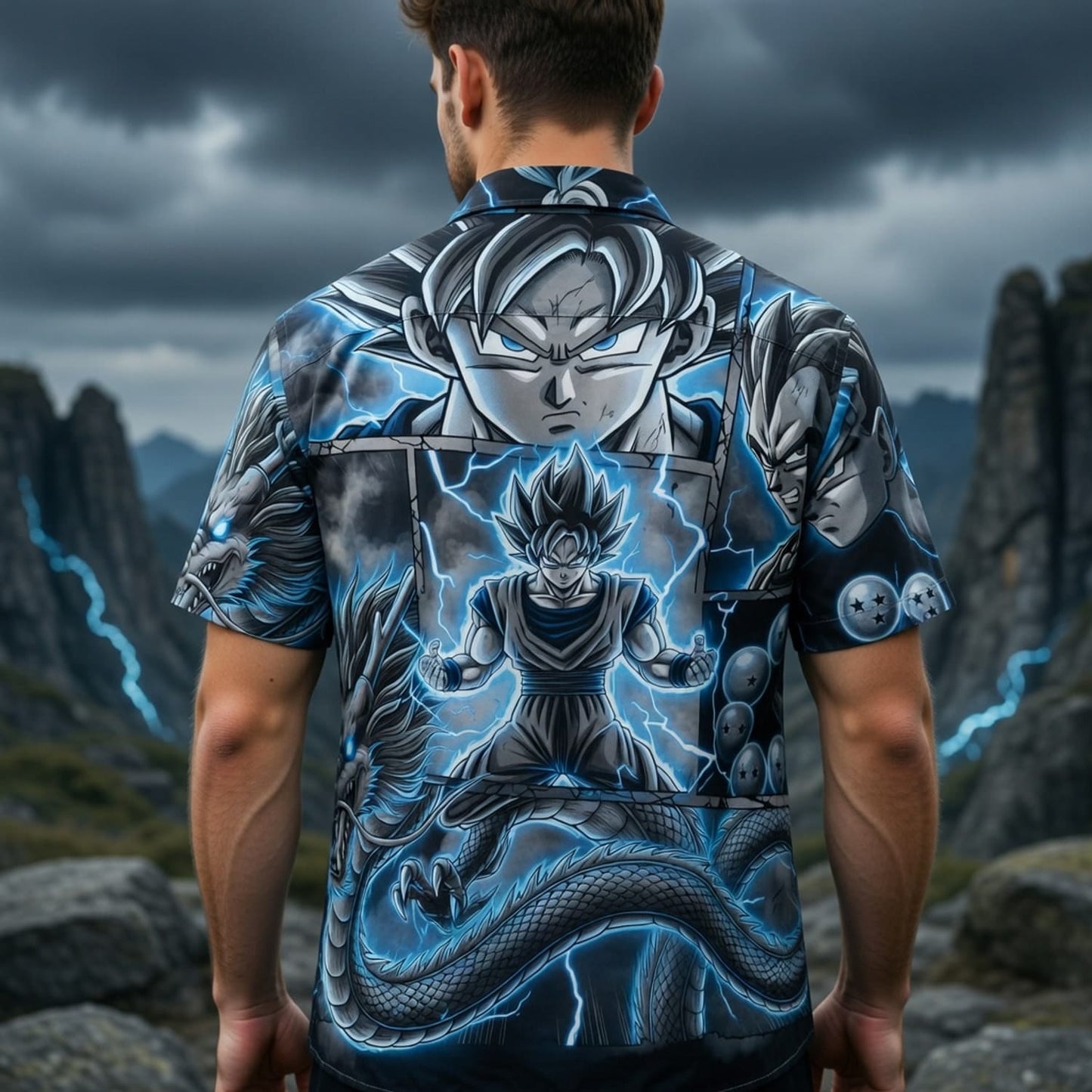 Anime Warrior Blue Lightning Premium Hawaiian Shirt - HWM1FZ40H