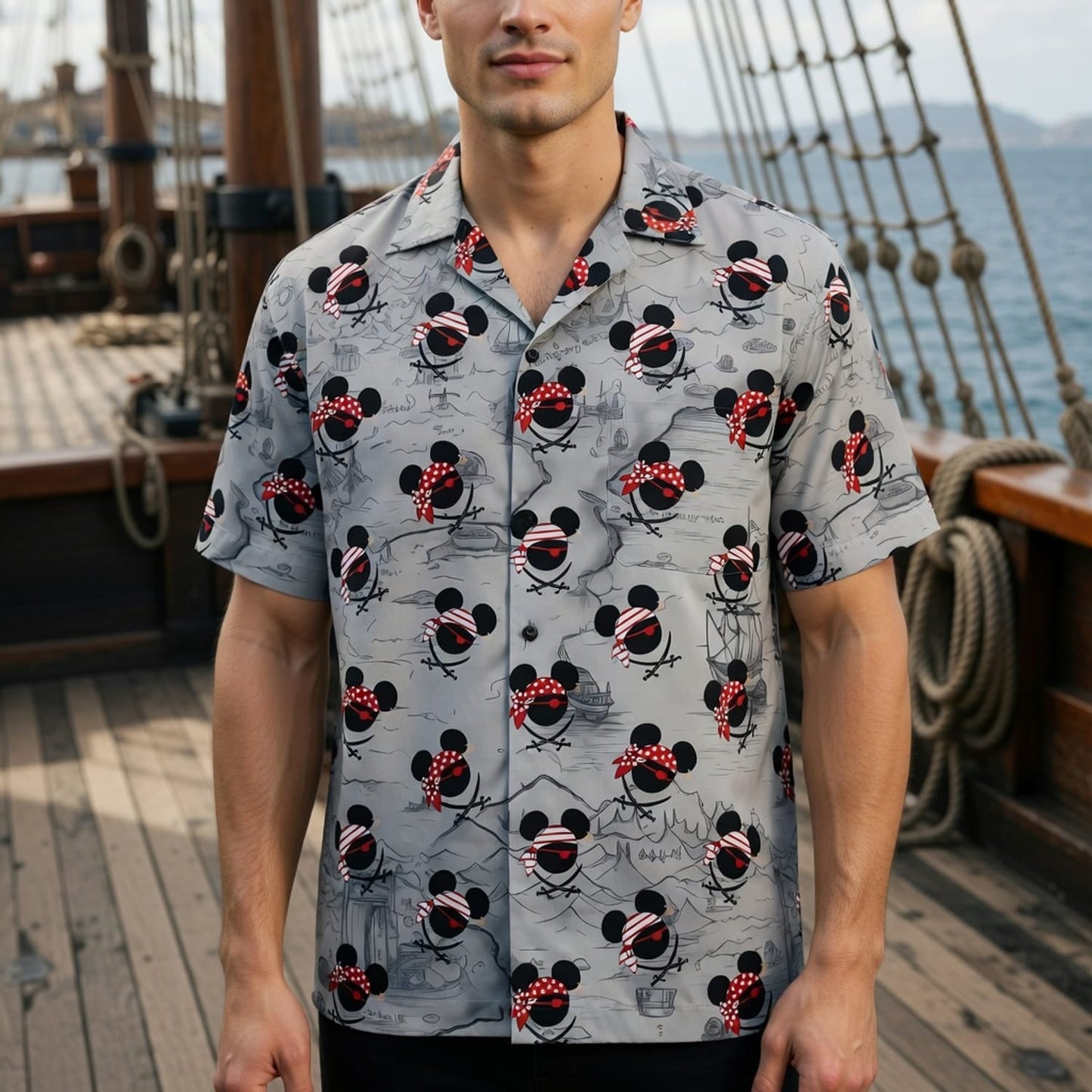 Pirate Skull Icons Mouse Hawaiian Shirt - HWM2A6RT2