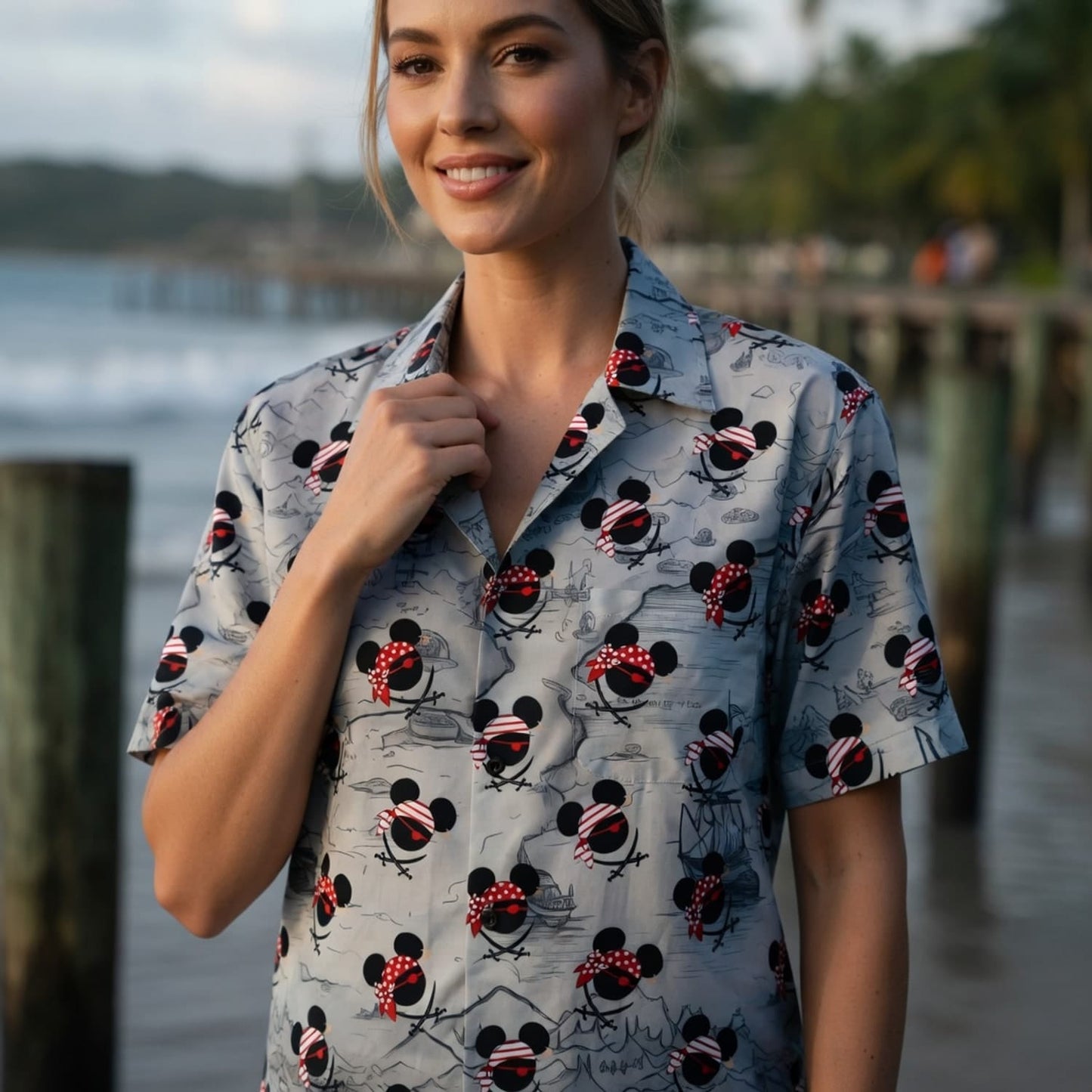 Pirate Skull Icons Mouse Hawaiian Shirt - HWM2A6RT2