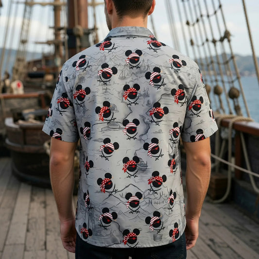 Pirate Skull Icons Mouse Hawaiian Shirt - HWM2A6RT2