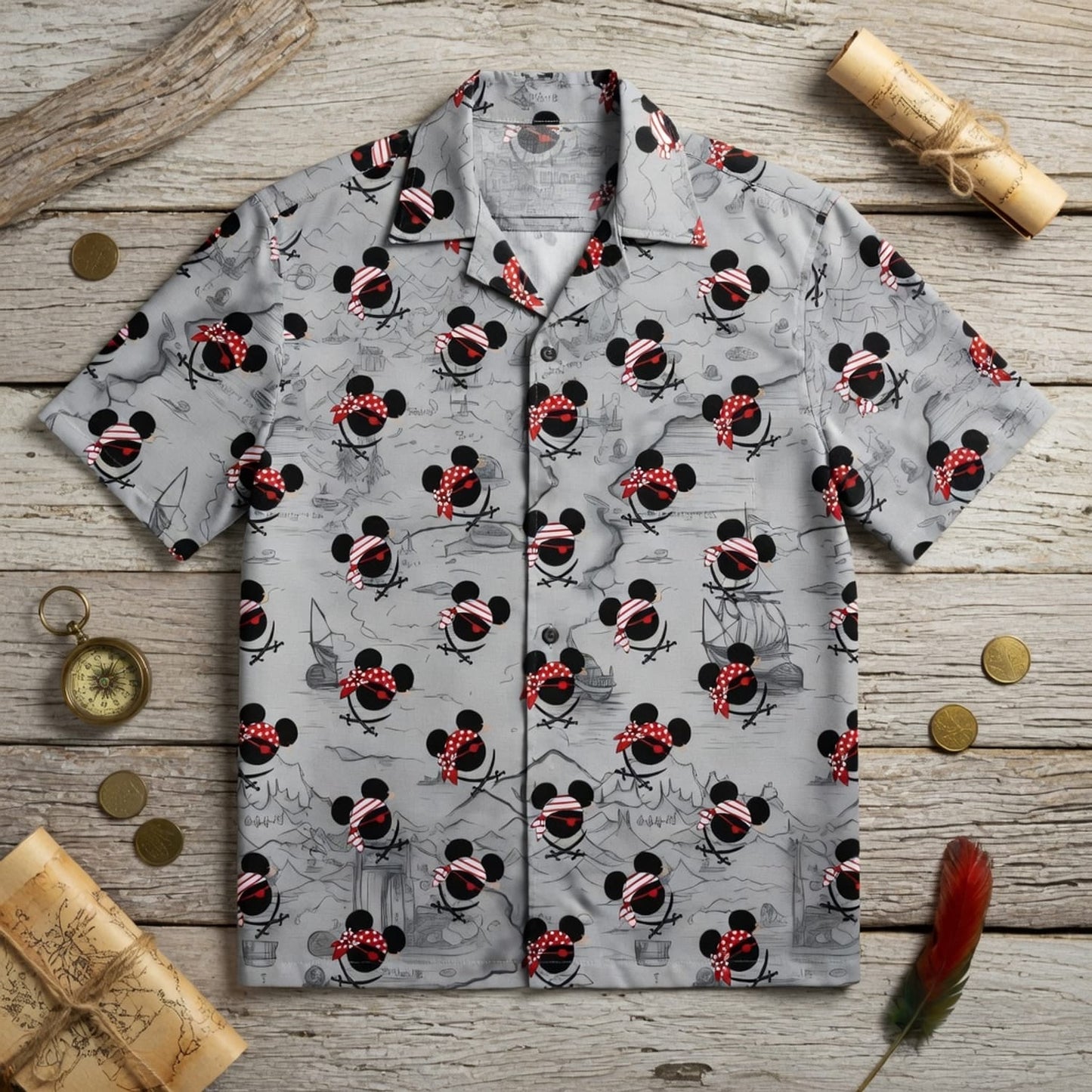 Pirate Skull Icons Mouse Hawaiian Shirt - HWM2A6RT2