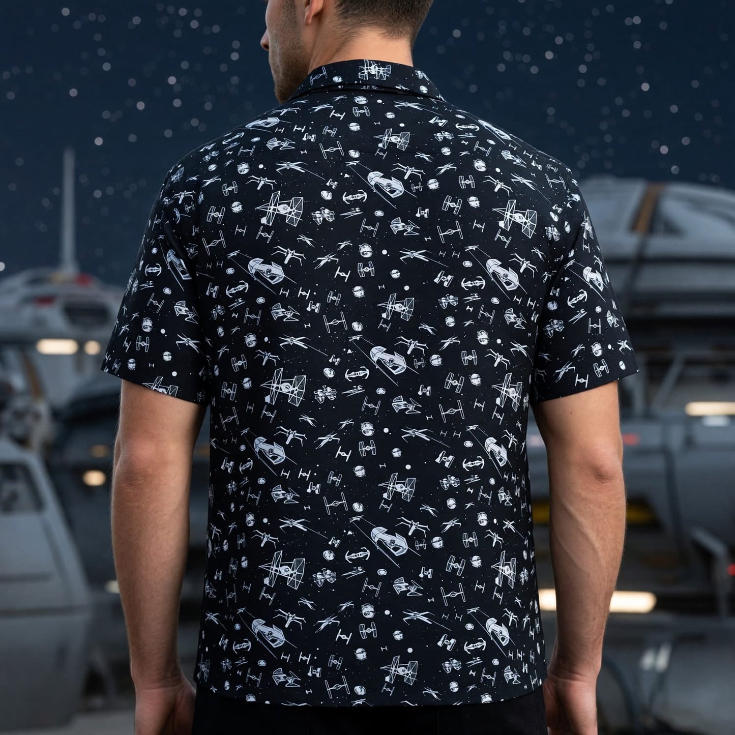 Galactic Spaceships Hawaiian Shirt - Galactic Fleet Pattern - HWO5914B2