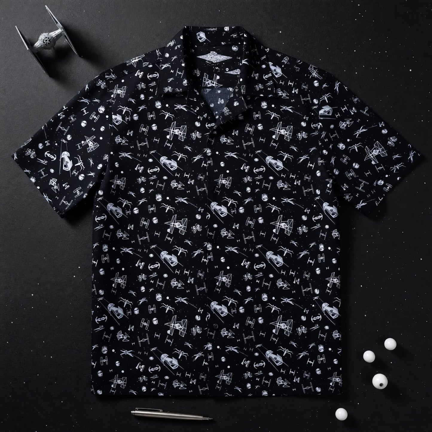 Galactic Spaceships Hawaiian Shirt - Galactic Fleet Pattern - HWO5914B2