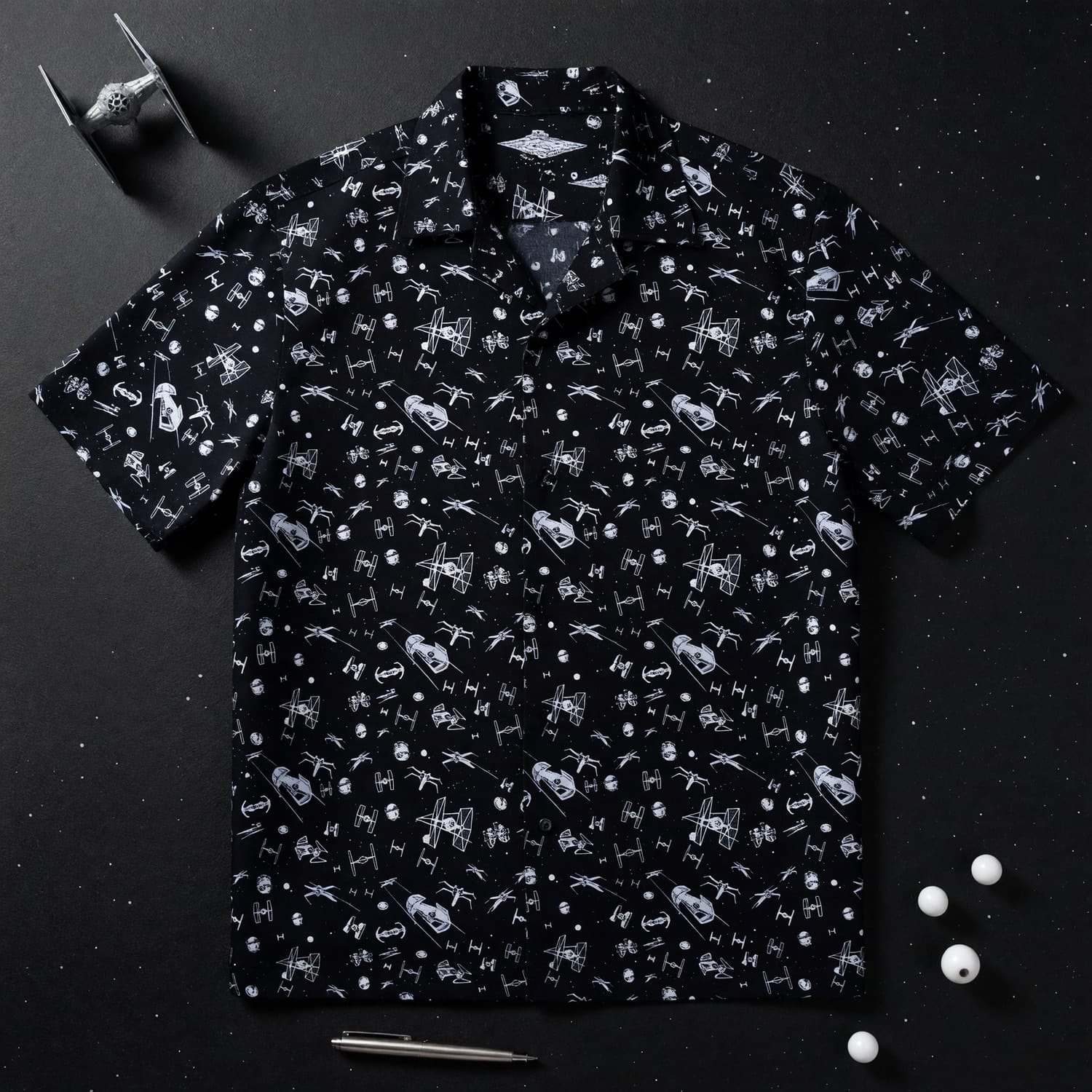 Galactic Spaceships Hawaiian Shirt - Galactic Fleet Pattern - HWO5914B2