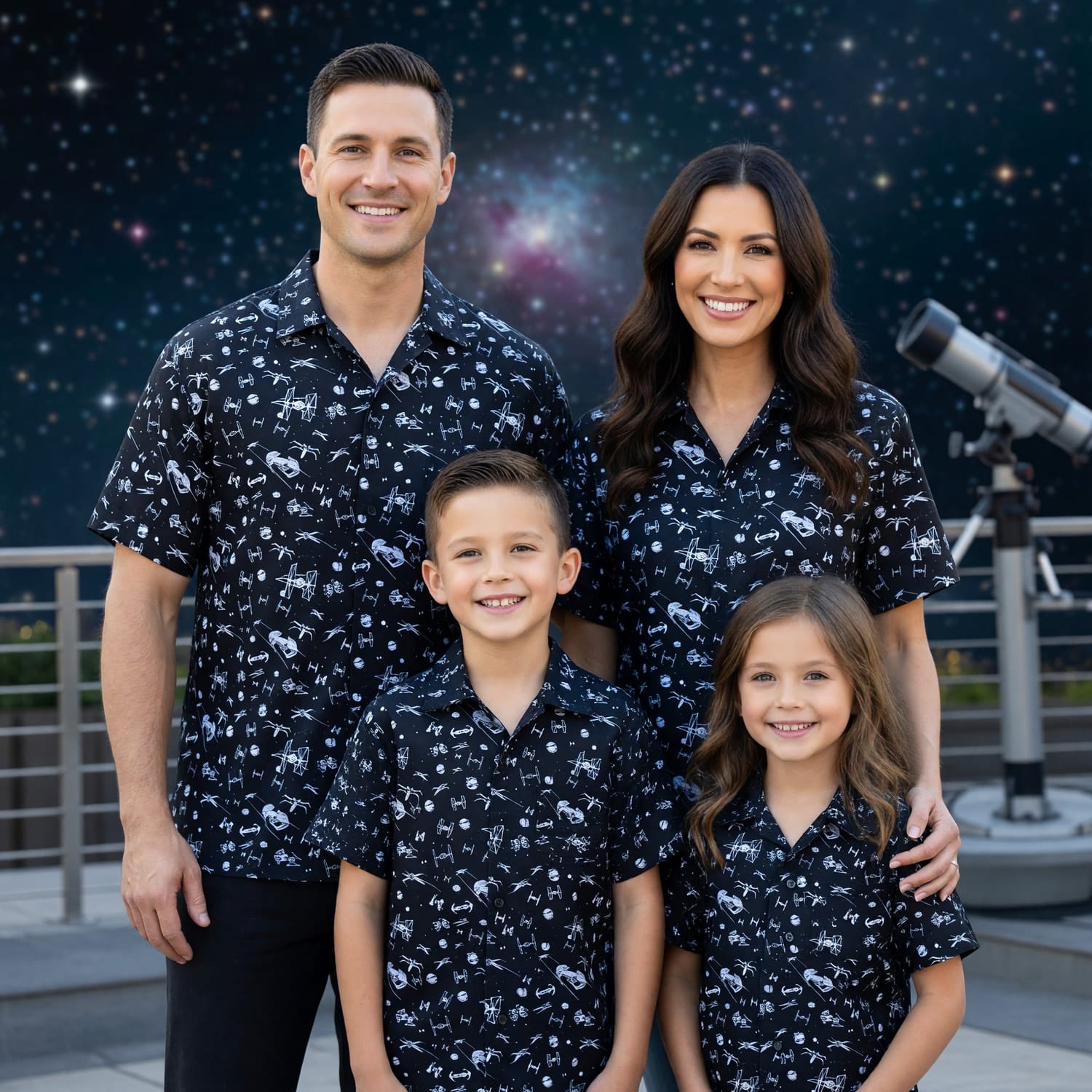Galactic Spaceships Hawaiian Shirt - Galactic Fleet Pattern - HWO5914B2