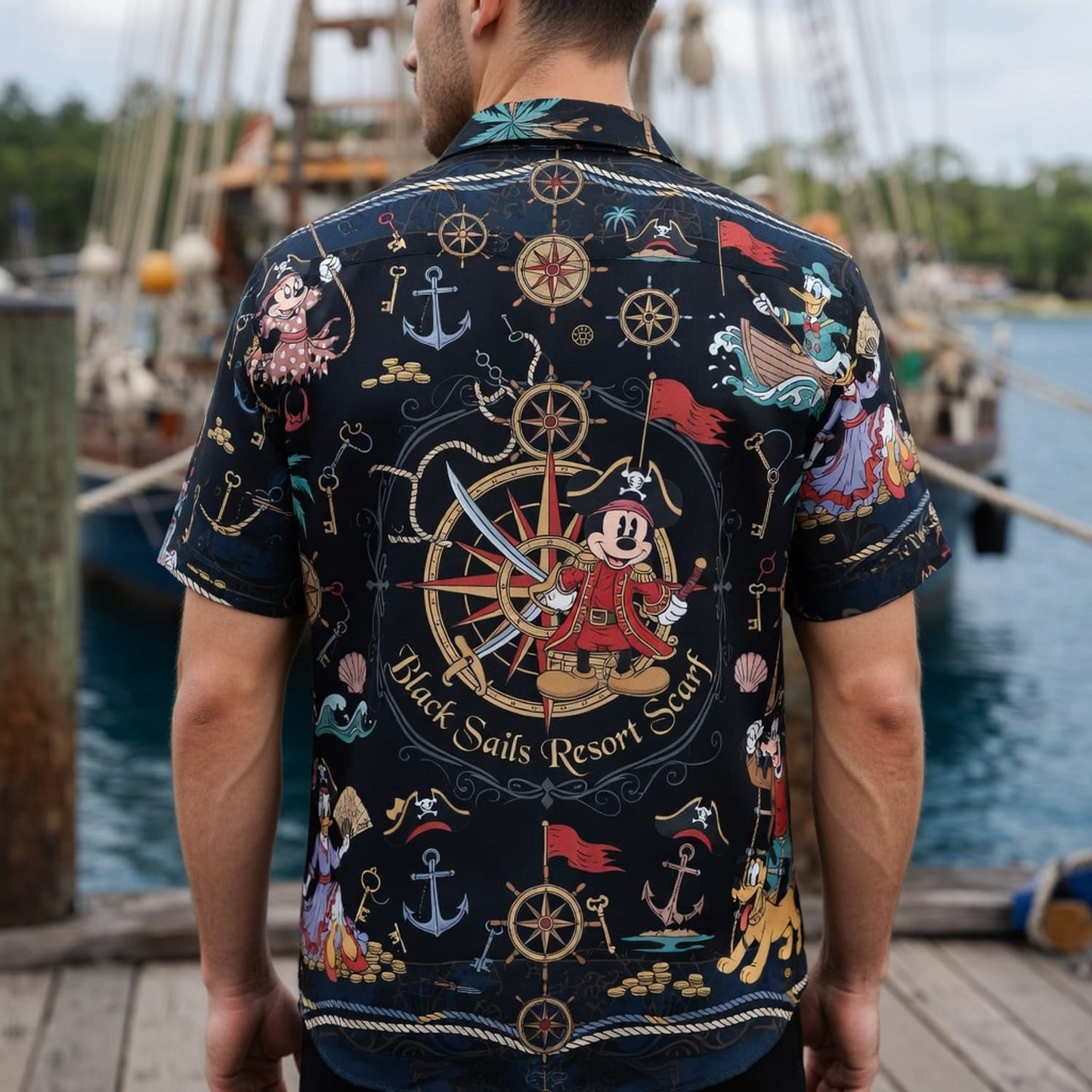 Pirate Mouse Hawaiian Shirt - Nautical Cartoon Beach Apparel - HWO5YPGBA