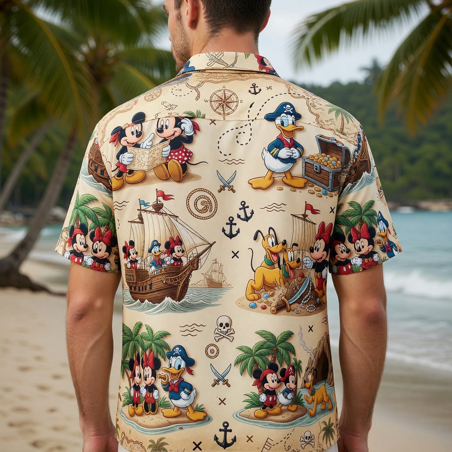 Mouse Pirate Hawaiian Shirt - Tropical Treasure Map Adventure - HWOG3Z9PG