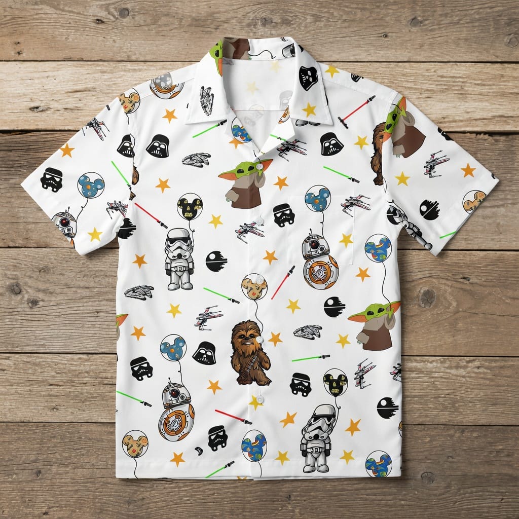 Galactic Characters Premium Hawaiian Shirt/Short, Green Baby Alien Furry Giant Button Shirt Men, Galactic Short Sleeve Shirt, Shorts Men - HWOHB66001