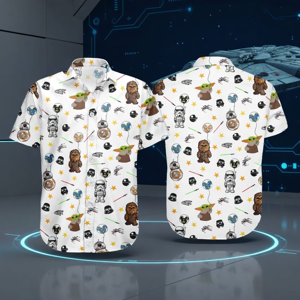 Galactic Characters Premium Hawaiian Shirt/Short, Green Baby Alien Furry Giant Button Shirt Men, Galactic Short Sleeve Shirt, Shorts Men - HWOHB66001