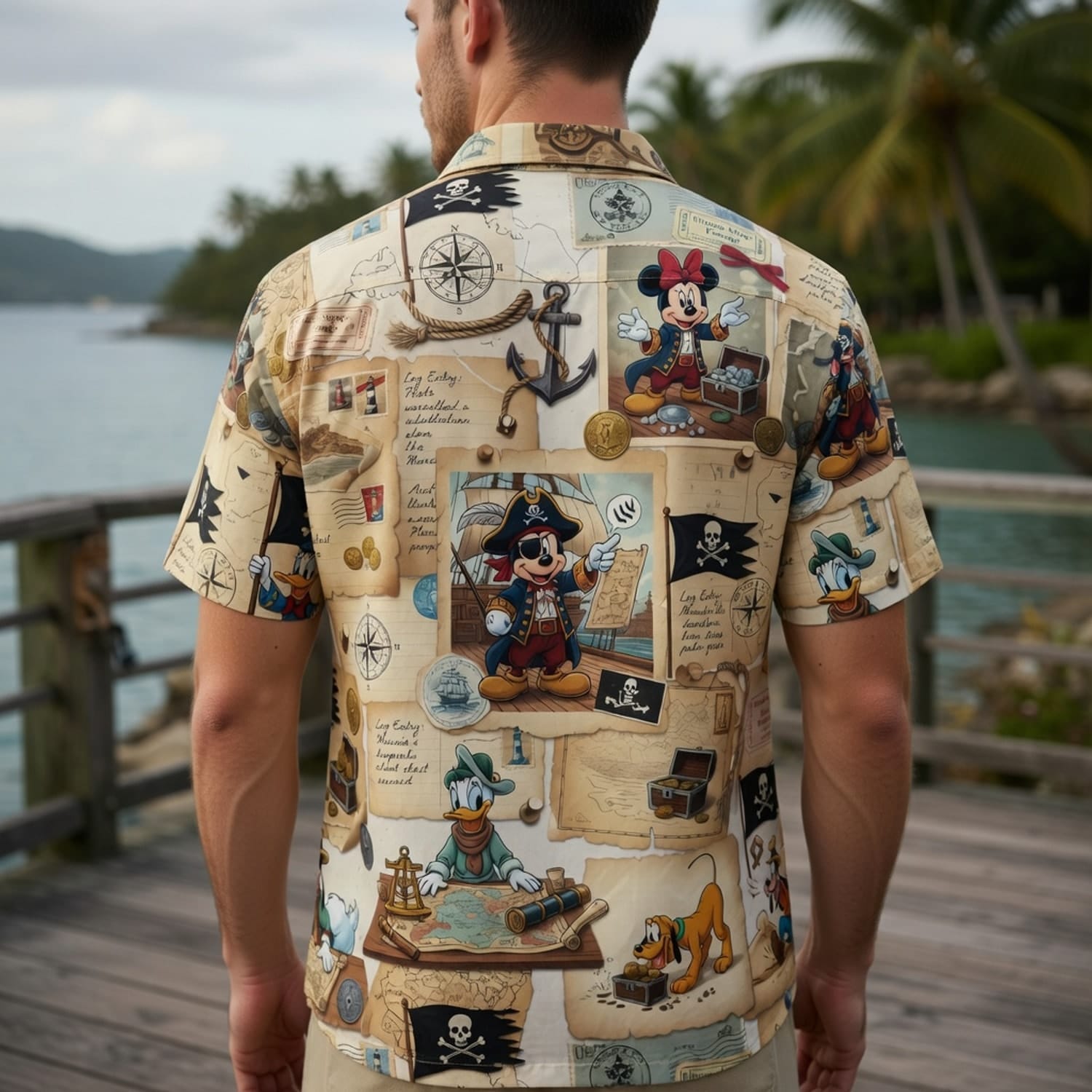 Pirate Treasure Hunt Mouse Duck Pup Premium Hawaiian Shirt - HWQ5KKL9X