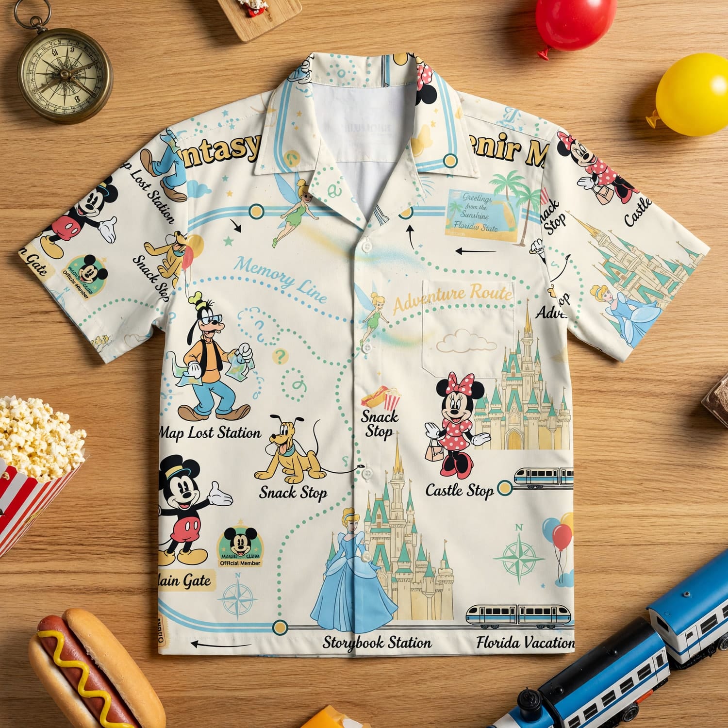 Fantasy Transit Map Hawaiian Shirt - Souvenir Vacation Apparel - HWRSR6GZH