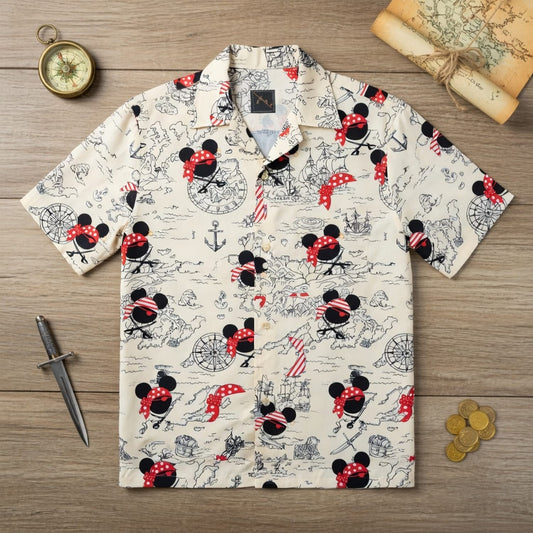Pirate Map Icons Mouse Hawaiian Shirt - HWUS0VNCH