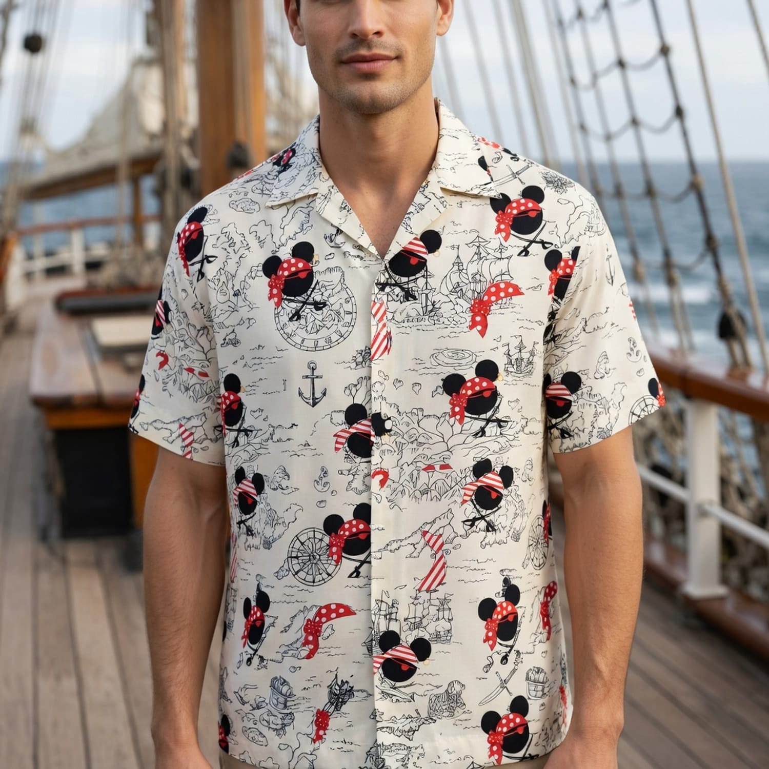 Pirate Map Icons Mouse Hawaiian Shirt - HWUS0VNCH