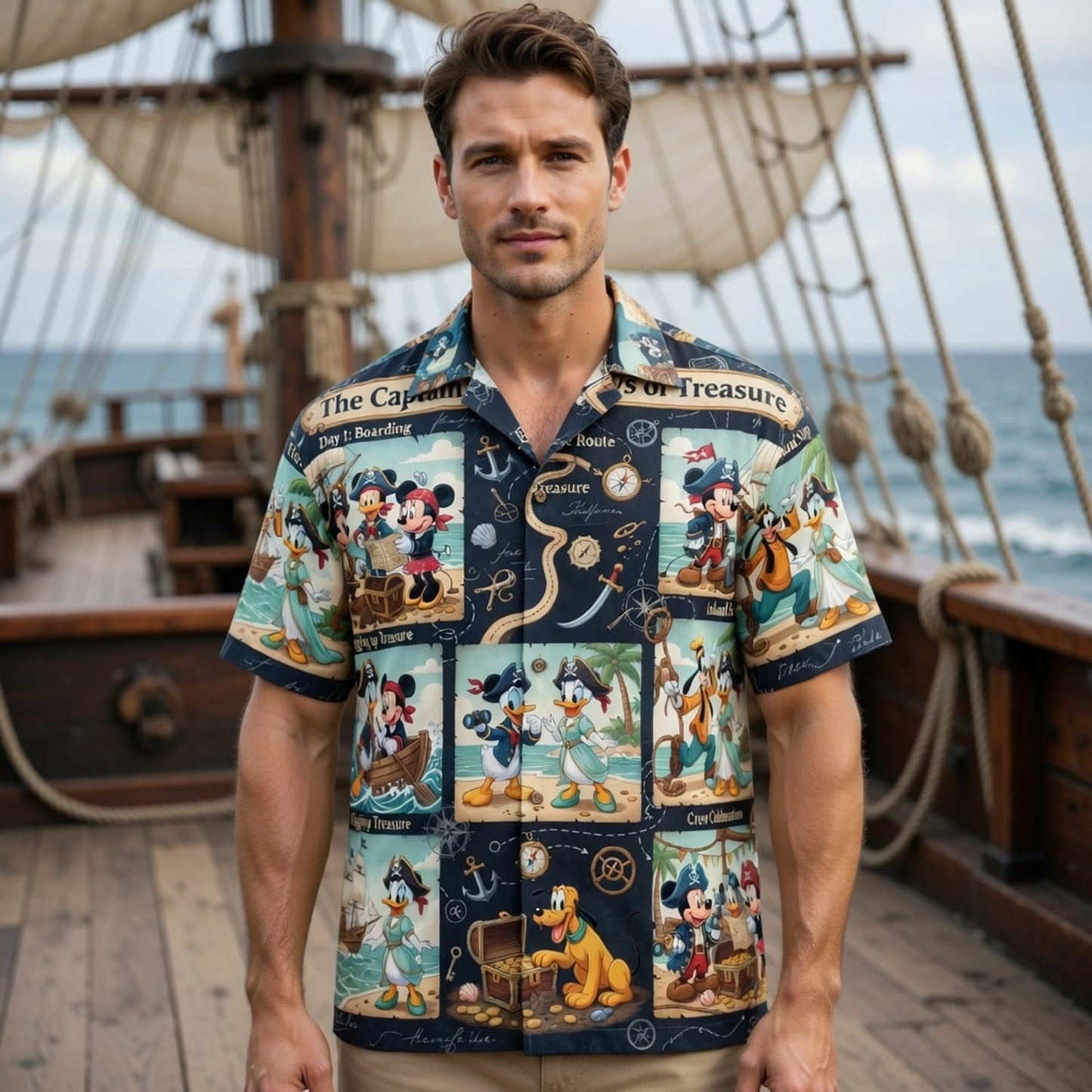 Pirate Mouse Hawaiian Shirt - Treasure Adventure Beachwear - HWUVYC1VN