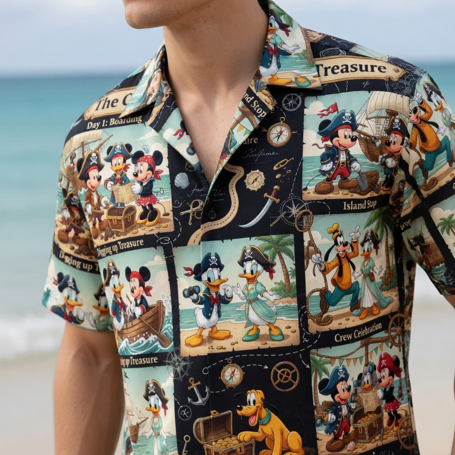Pirate Mouse Hawaiian Shirt - Treasure Adventure Beachwear - HWUVYC1VN