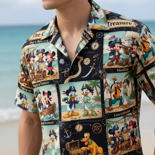 Pirate Mouse Hawaiian Shirt - Treasure Adventure Beachwear - HWUVYC1VN
